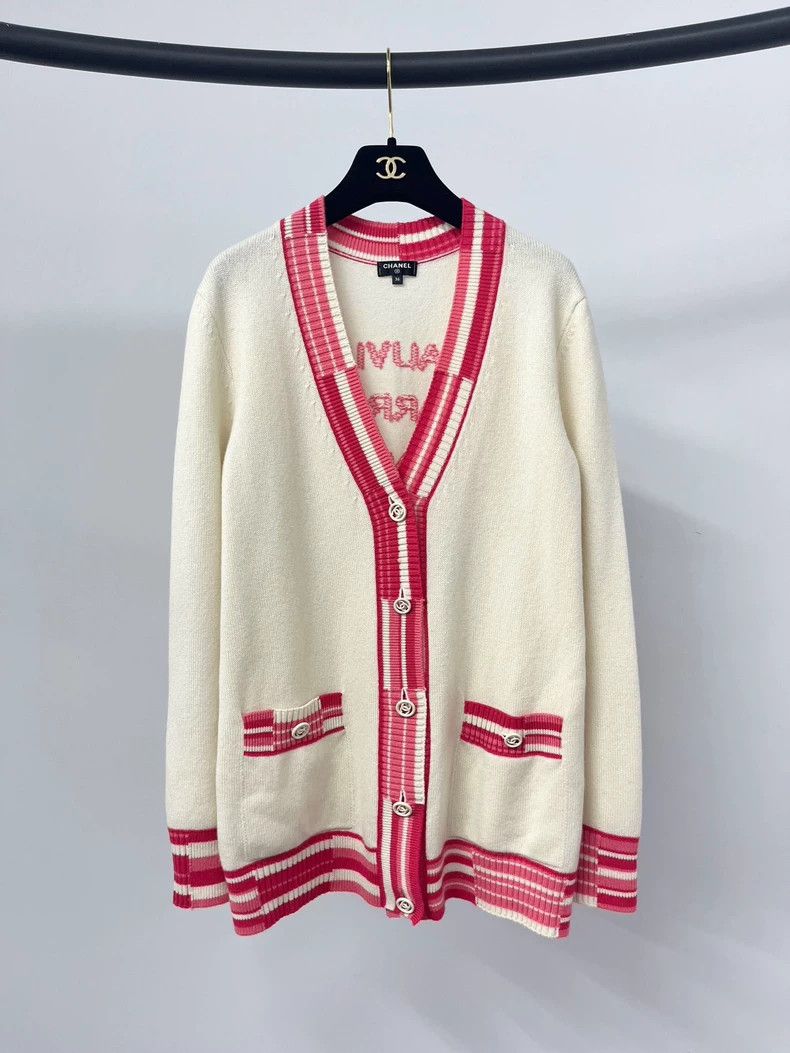 Chanel Chanel Color-blocked V-neck cashmere cardigan coat Size XS / US 0-2 / IT 36-38 - 1 Thumbnail