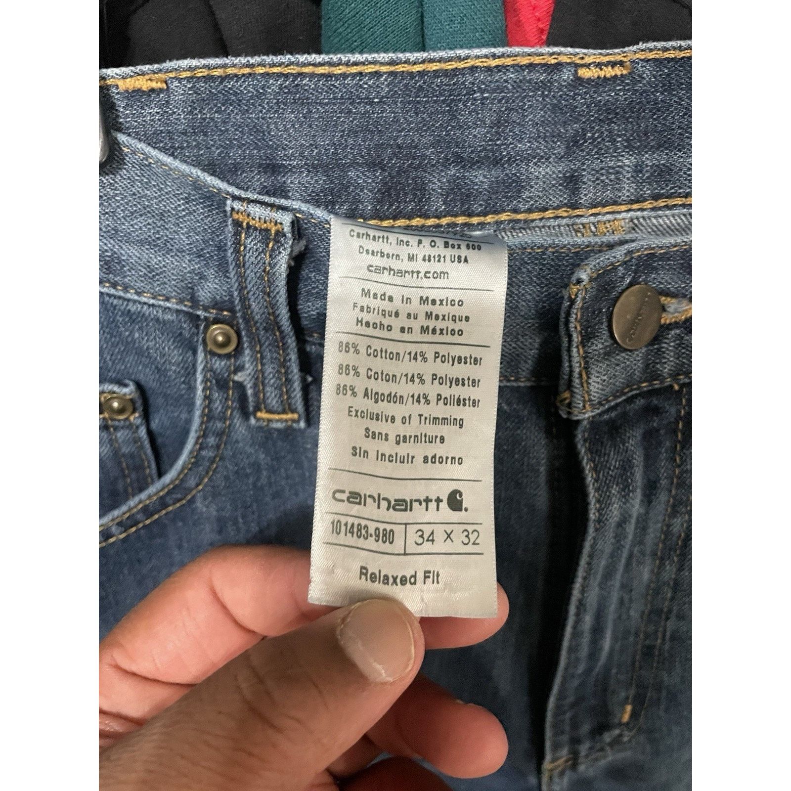 Carhartt Size 34x32- Carhartt Jeans Relaxed Fit Straight Leg Denim Size US 34 / EU 50 - 3 Thumbnail