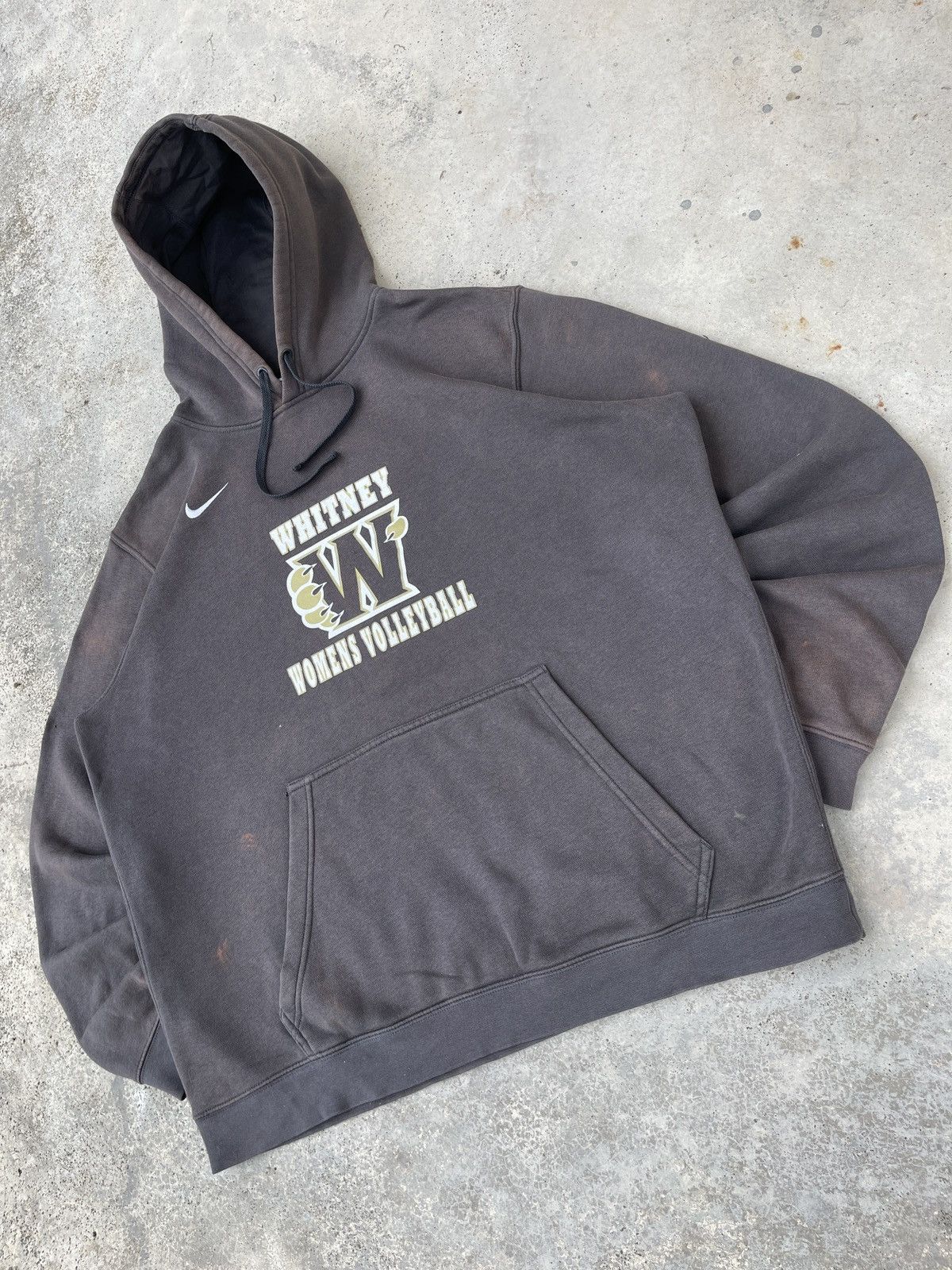 Nike × Vintage Vintage Y2K Sun Faded Brown Nike Whitney Volleyball Hoodie Size US XXL / EU 58 / 5 - 2 Thumbnail
