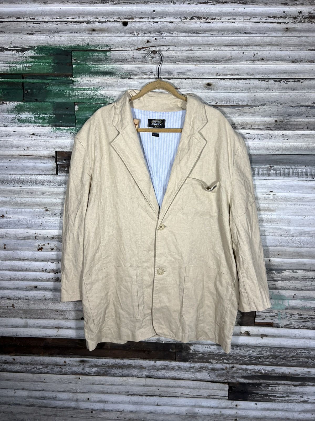 Avirex × Vintage Vintage AVIREX Jacket Beige Blazer 90s Y2K XXXL Size US XXL / EU 58 / 5 - 1 Thumbnail