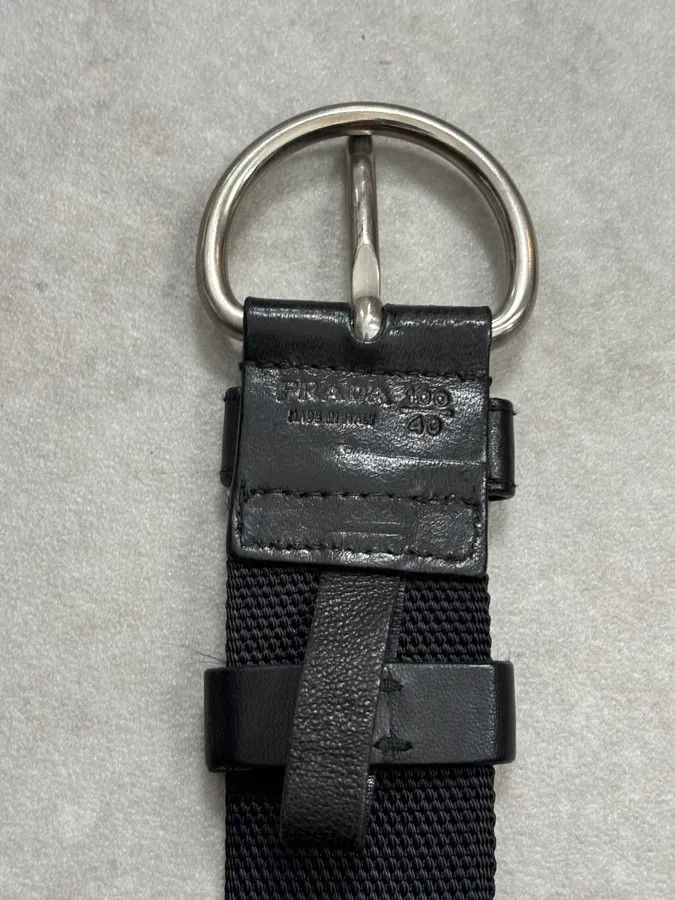 Prada 2000s Prada Black Fabric Steel Hardware Belt Size ONE SIZE - 8 Thumbnail