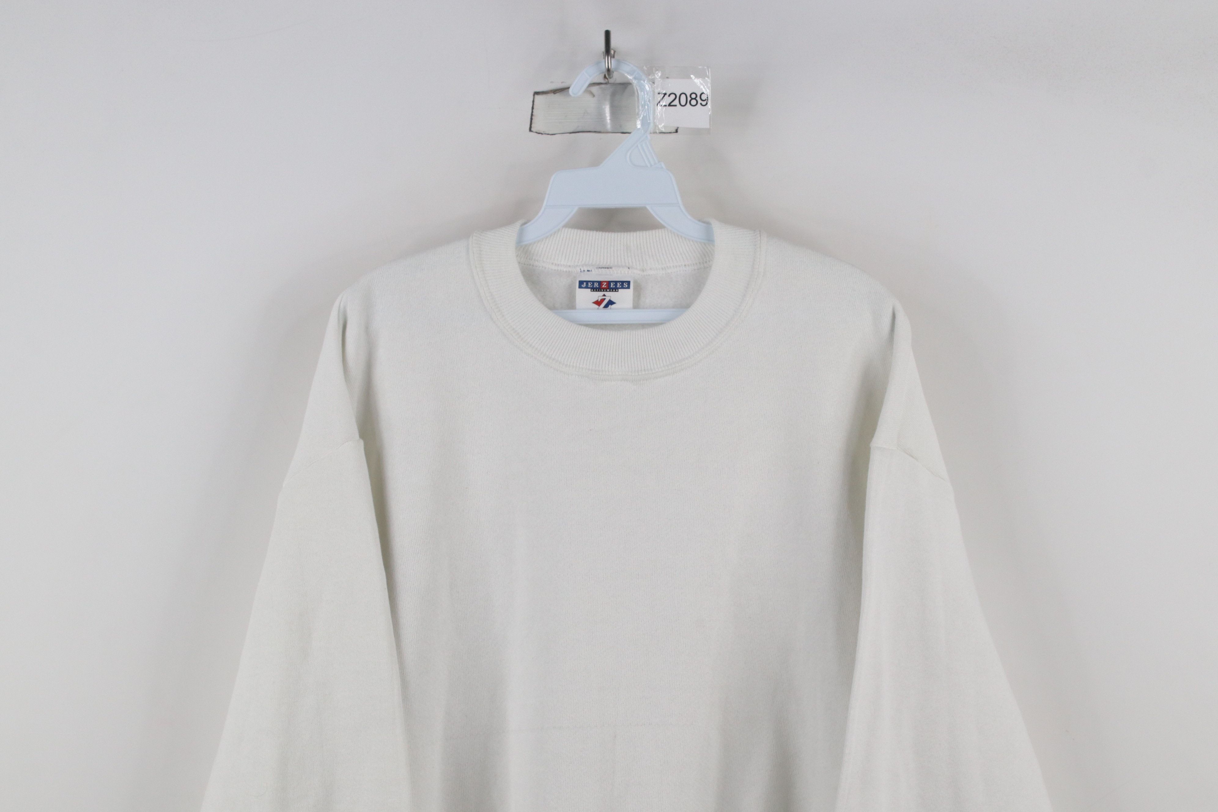 Vintage Vintage 90s Streetwear Blank Crewneck Sweatshirt White Size US M / EU 48-50 / 2 - 2 Thumbnail