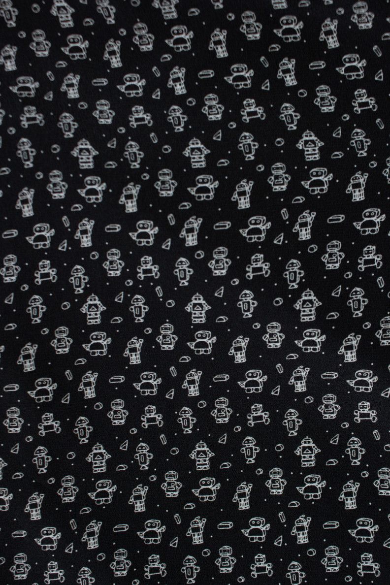 Saint Laurent Paris Saint Laurent, Black silk robot print shirt Size US M / EU 48-50 / 2 - 7 Thumbnail