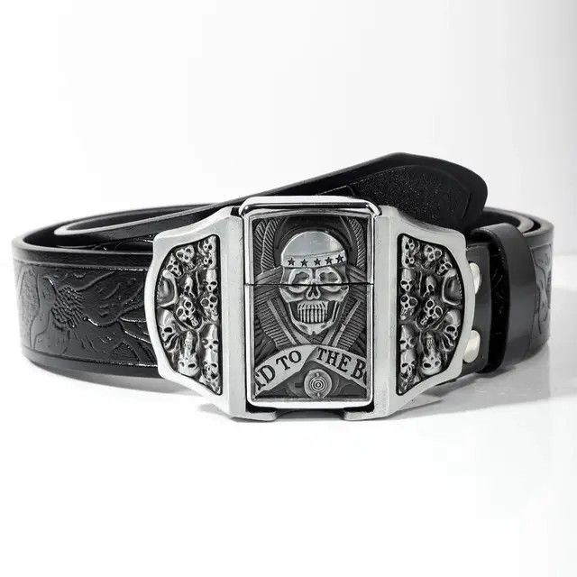 Other Waist Strap Skull Jeans Leather Belt Size ONE SIZE - 6 Thumbnail