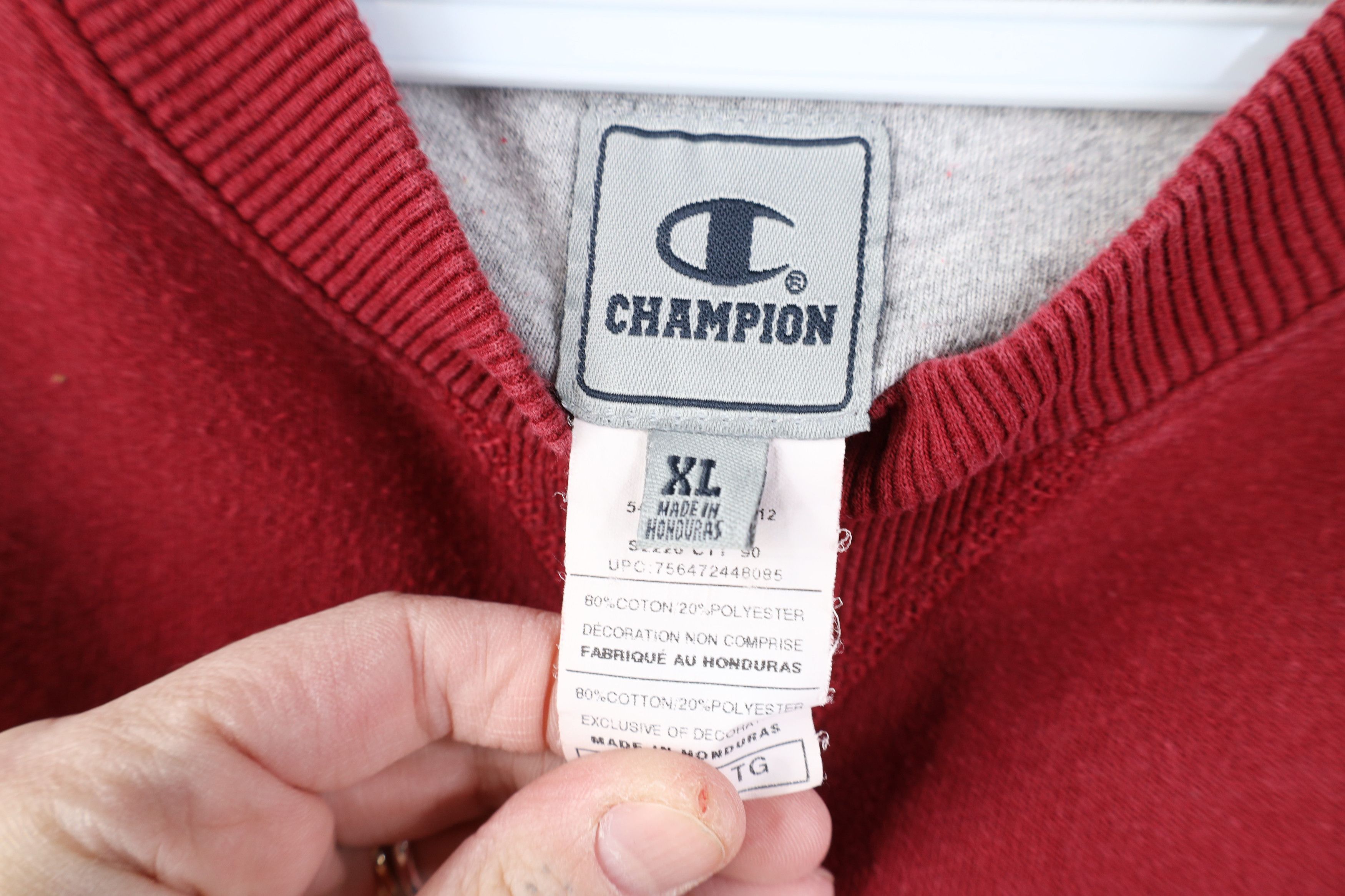 Champion Vintage 90s Y2K Champion Logo Crewneck Sweatshirt Red Size US XL / EU 56 / 4 - 9 Thumbnail