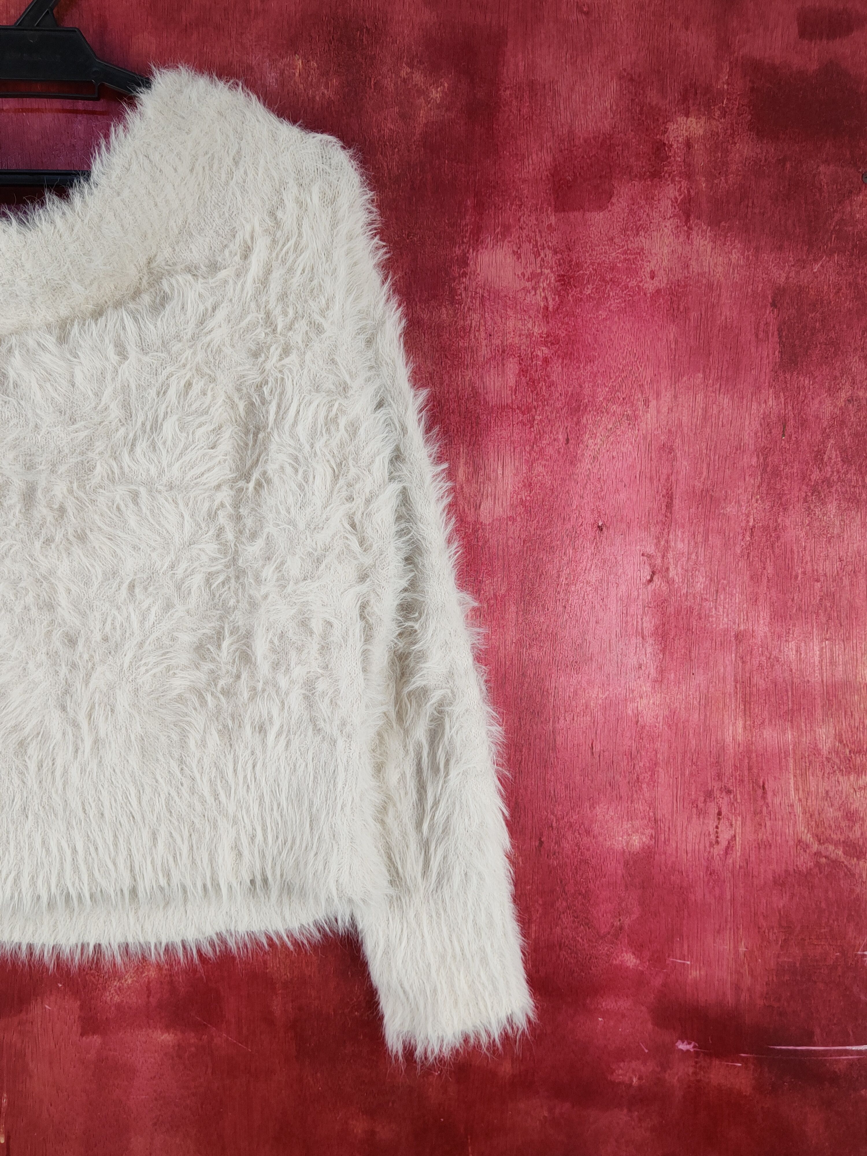 Homespun Knitwear × Japanese Brand × Vintage Sense of Place Beige Shag Shaggy Fur Mohair Knitwear #S1998 Size M / US 6-8 / IT 42-44 - 9 Thumbnail