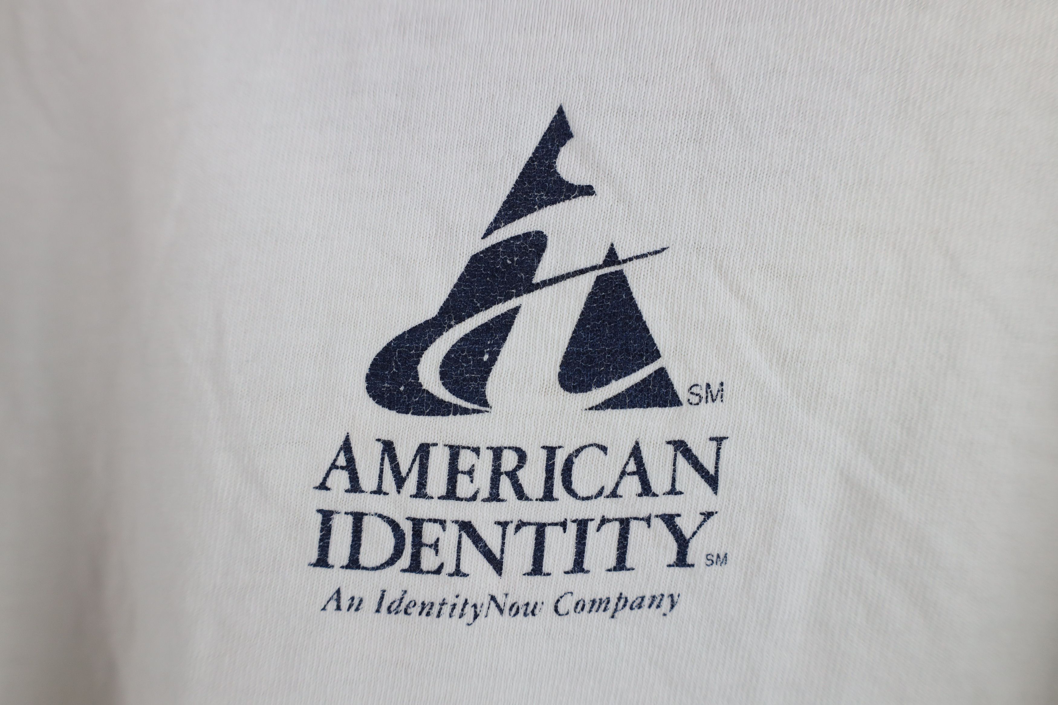 Vintage Vintage 90s Streetwear USA Flag Box Logo T-Shirt White Size US L / EU 52-54 / 3 - 9 Thumbnail