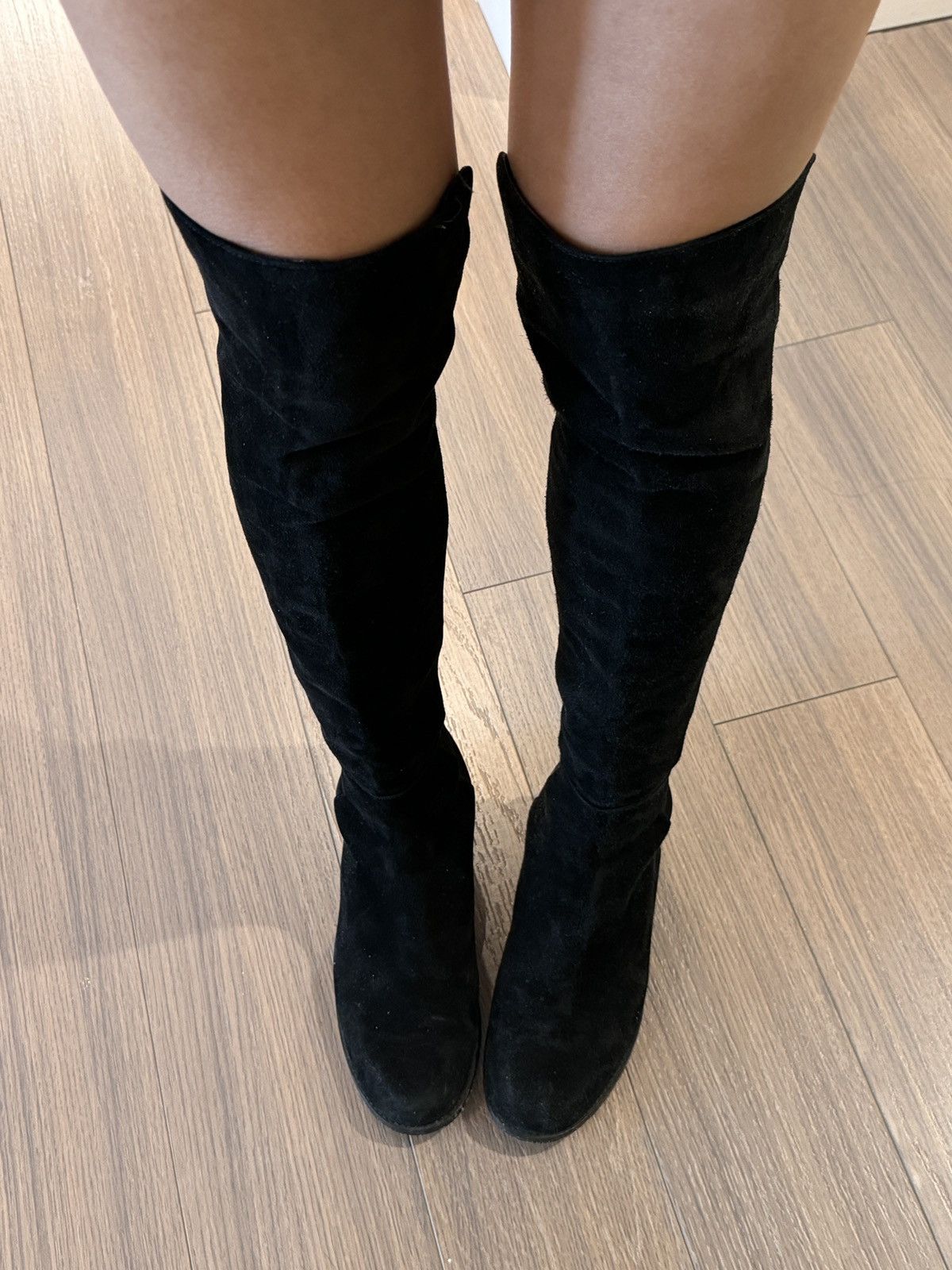 Stuart Weitzman SW classic 5050 boots black suede Size US 7 / IT 37 - 3 Thumbnail