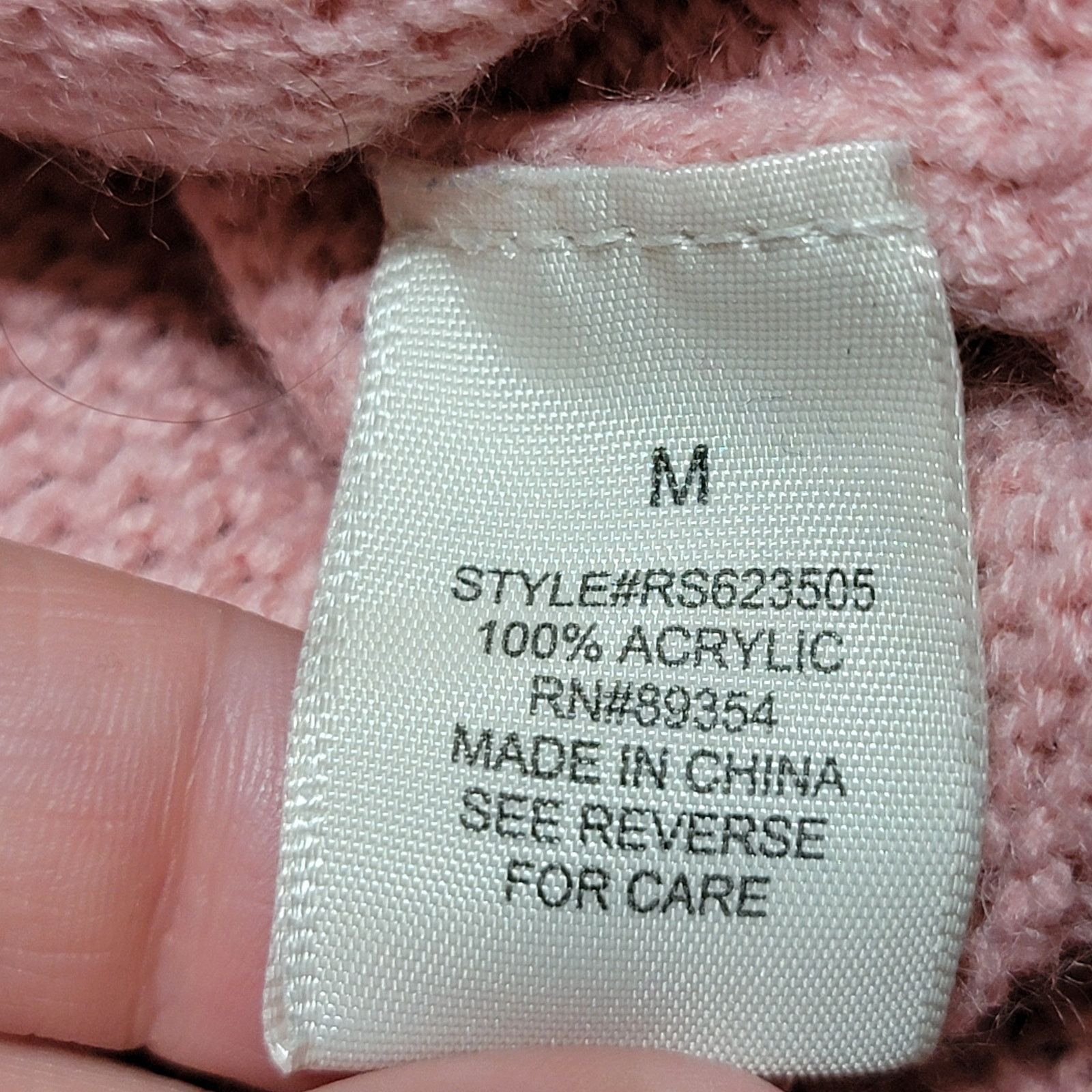 Other No Comment LS Pink Knit Crop Sweater w/ Raw Hem -Size Medium Size M / US 6-8 / IT 42-44 - 5 Thumbnail