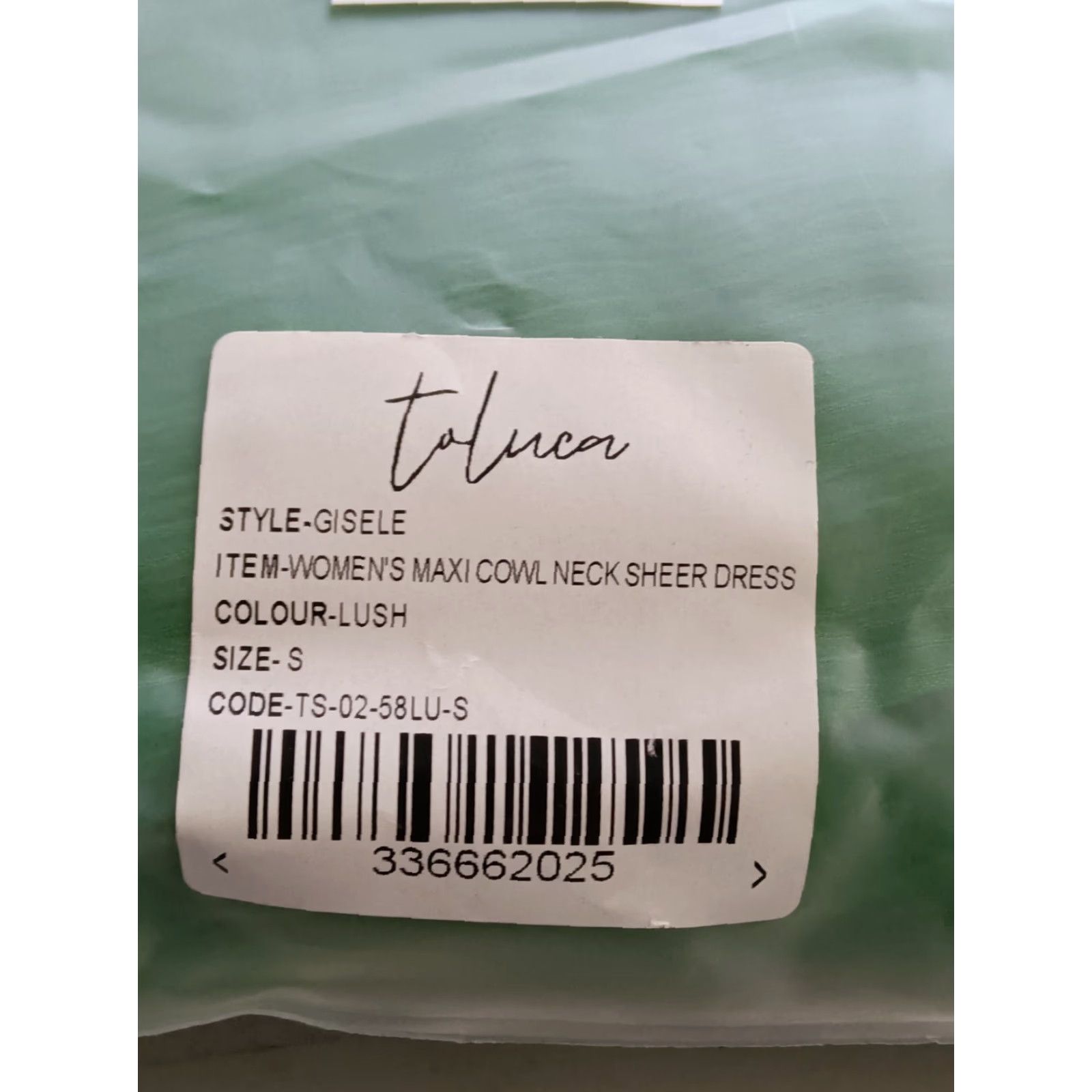 Vintage Toluca Swim Green Maxi Cowl Neck Sheer Dress - Womens - Size S - Beach Cover Up - Sleeveless - Polyester Blended Fabric - Casual Summer - Solid Green Size S / US 4 / IT 40 - 6 Thumbnail