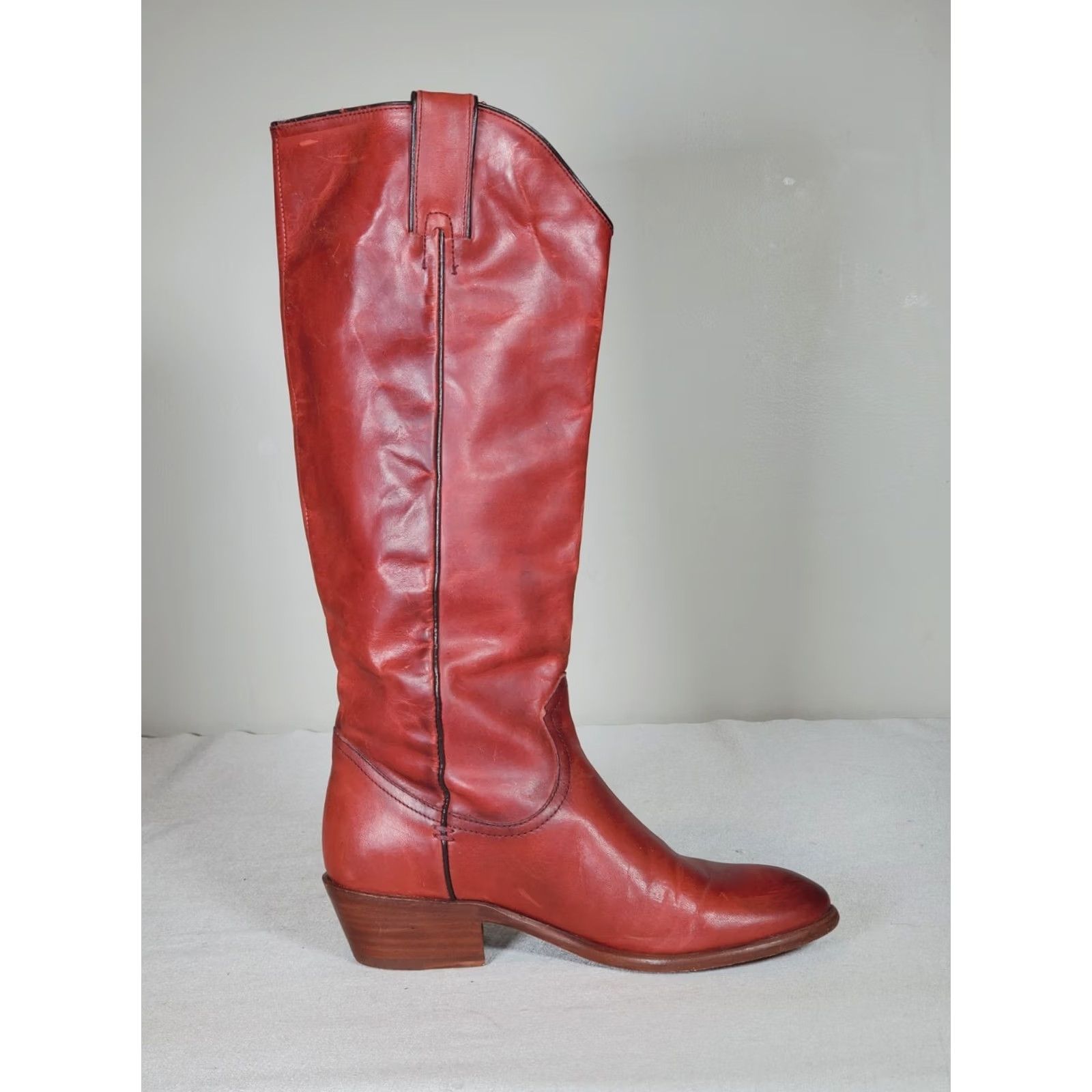 Frye FRYE Carson Pull On Tall Riding Boots Crimson Red 3470833-CMJ Women's US 7.5 M Boots Riding Leather Shaft 15" Black? Size US 8 / IT 38 - 4 Thumbnail