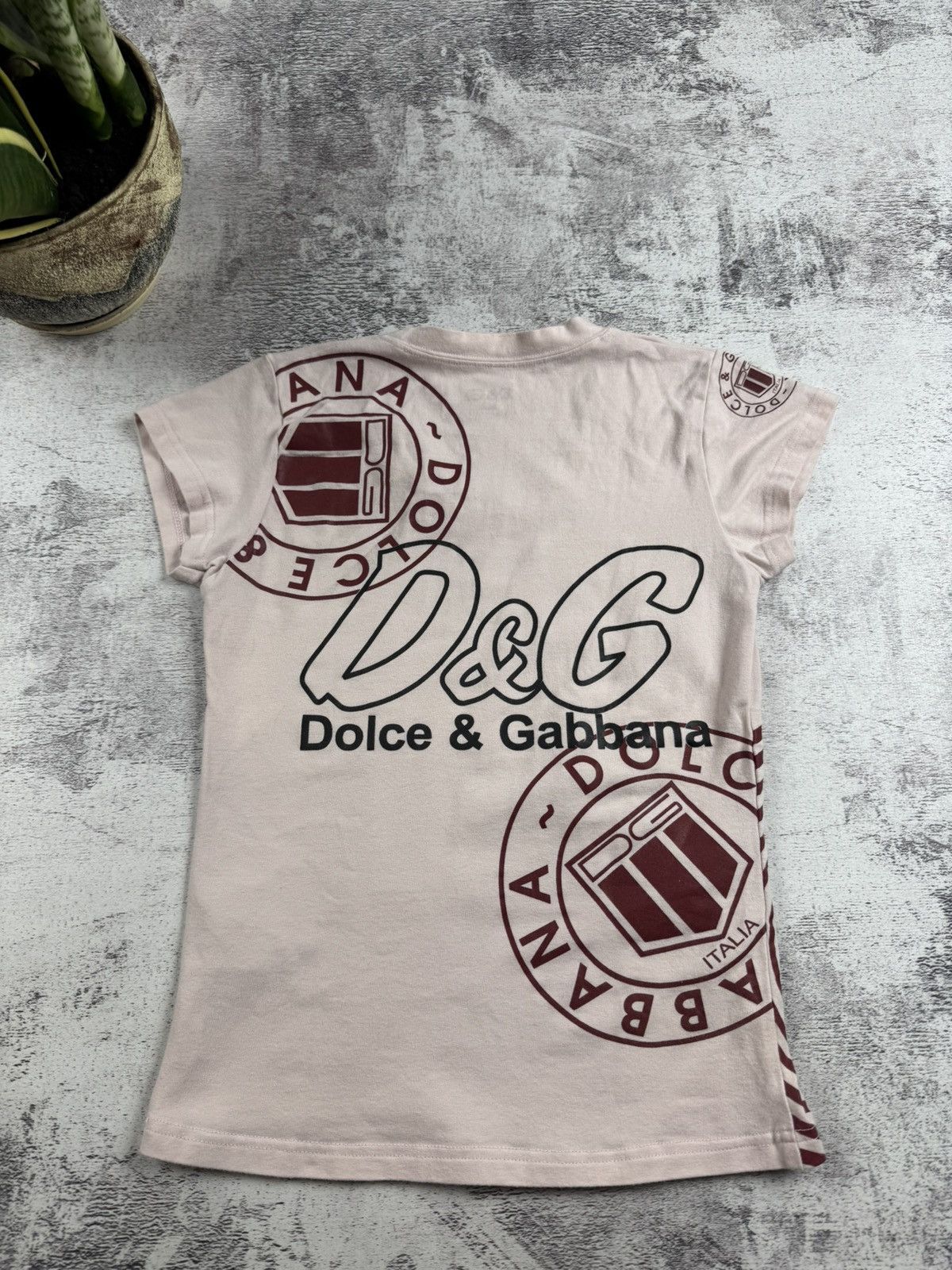 Dolce & Gabbana Dolce & Gabbana Slim Cotton Lycra Vintage Y2K Logo Jersey Women’s T Shirt Top Size M / US 6-8 / IT 42-44 - 13 Thumbnail
