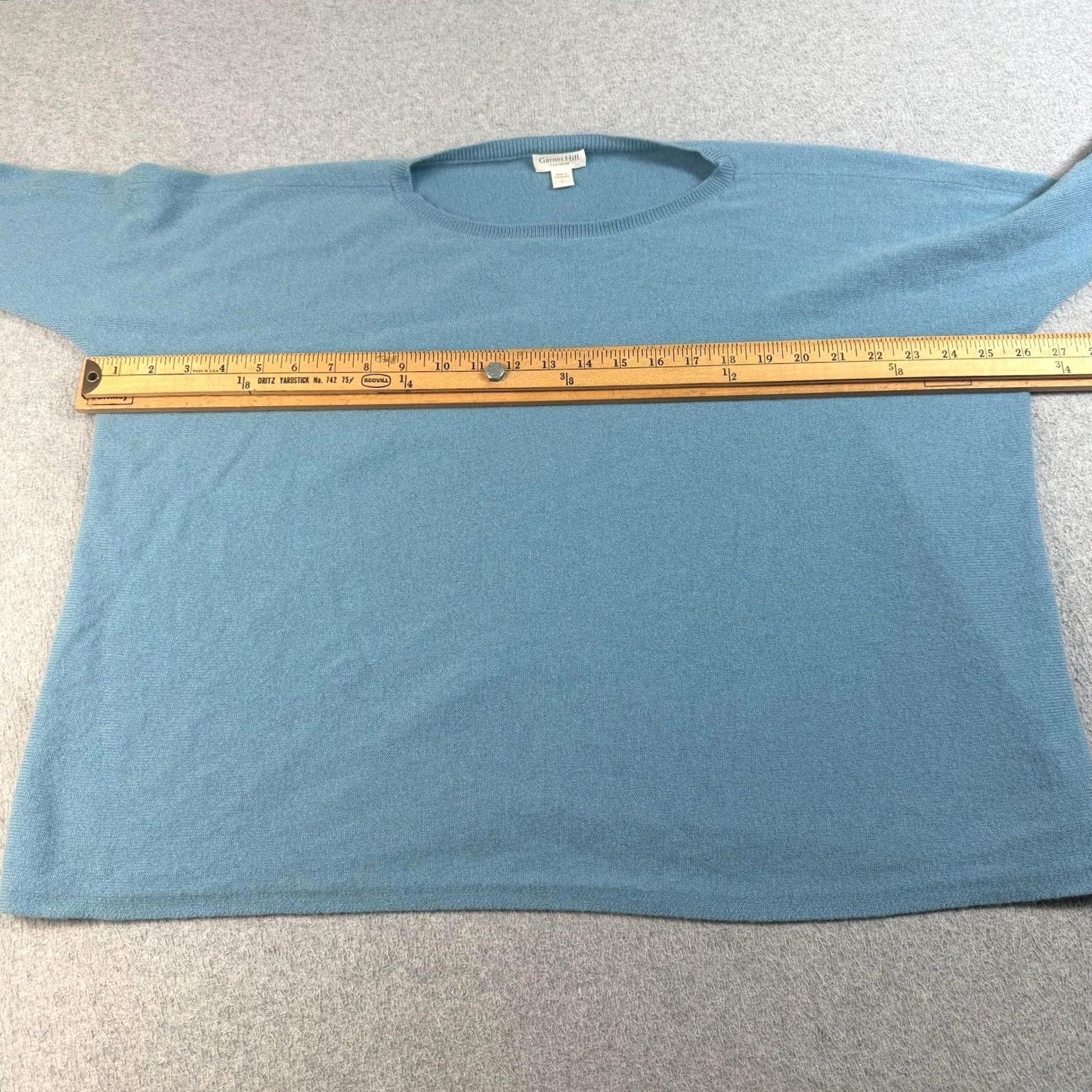 Vintage Garnet Hill Cashmere Sweater Women Large Blue Crew Neck Long Sleeve Relaxed Knit Pullover Casual Winter Size L / US 10 / IT 46 - 6 Thumbnail