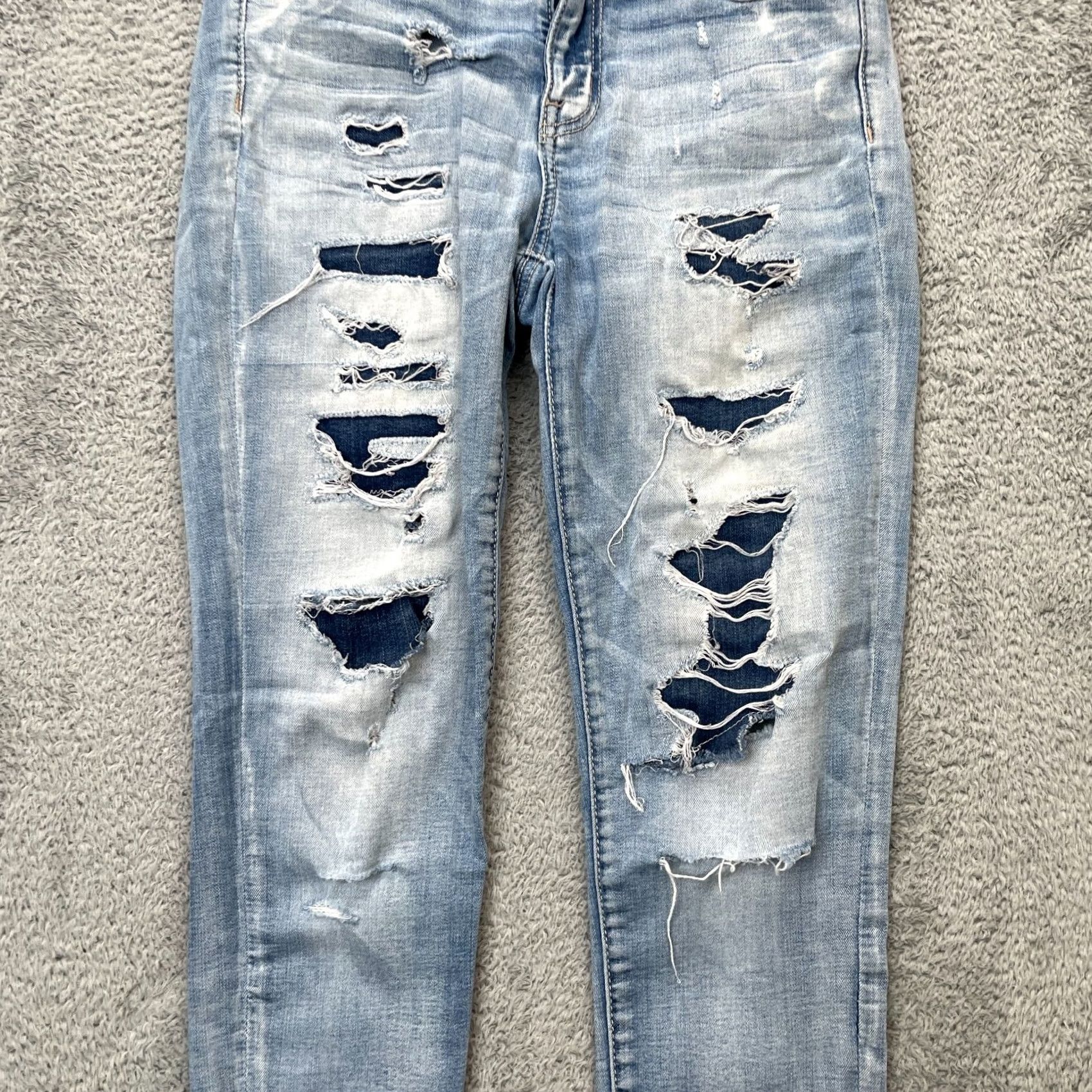 American Eagle Outfitters VINTAGE? No. American Eagle Outfitters Jeans Womens 4 Blue Jeggings High Rise Cropped Size 28" / US 6 / IT 42 - 7 Thumbnail