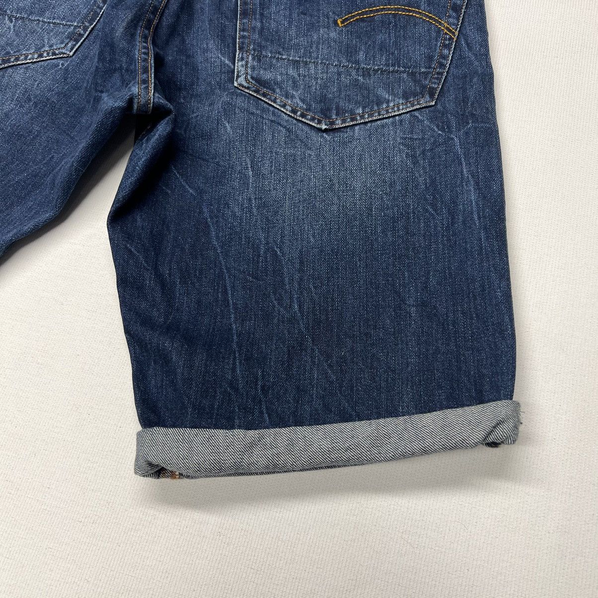 G-Star G Star Raw Jeans Shorts Blue 3301 Tapered Denim Faded Washed Size US 30 / EU 46 - 11 Thumbnail