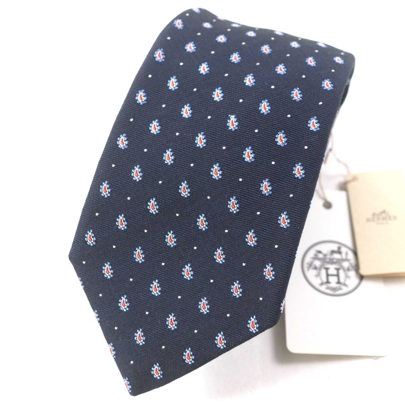 Hermes Hermes Hermes Cravat Paisley Dot Silk Cotton Tie Cotton Necktie DUTY FREE for USA Size ONE SIZE - 1 Thumbnail