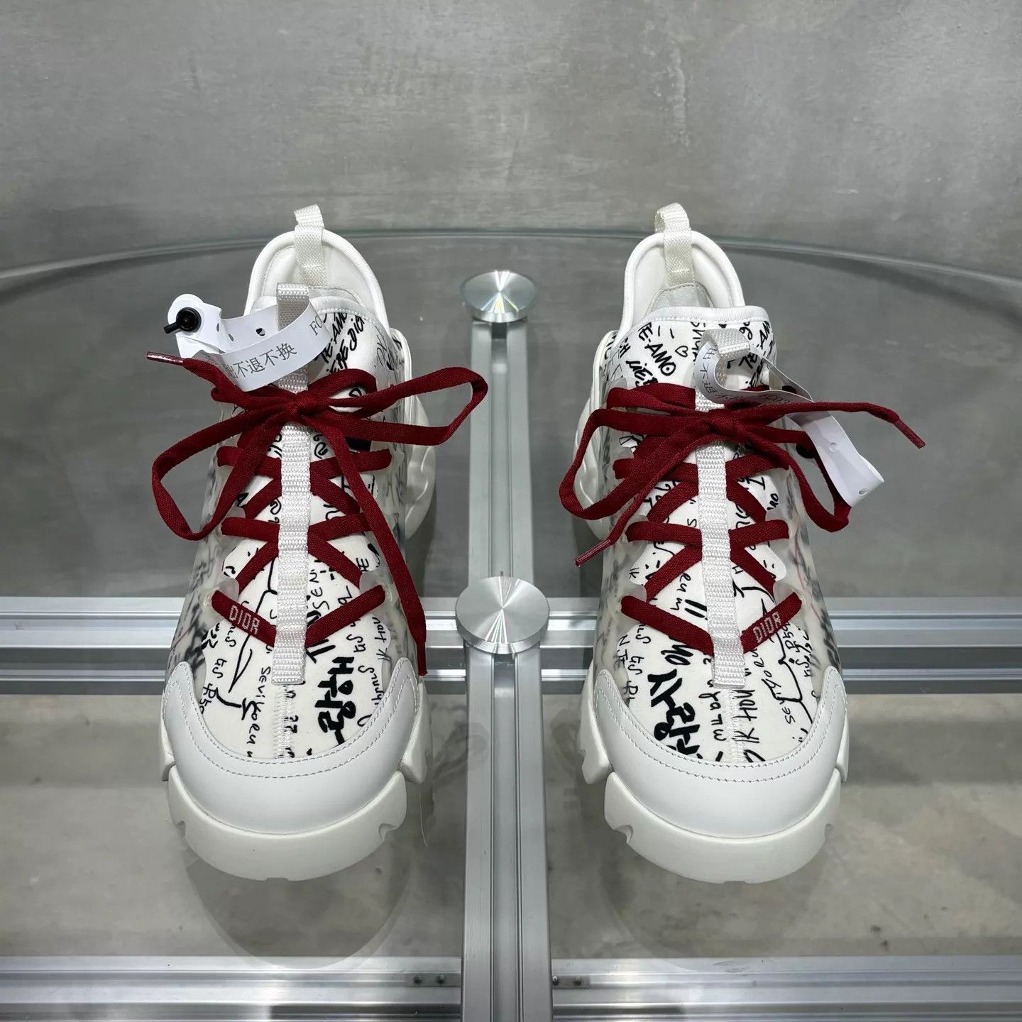 Dior Dior Doodle Dad Sneaker White Red V-Day Women's 37 Size US 6.5 / IT 36.5 - 1 Thumbnail