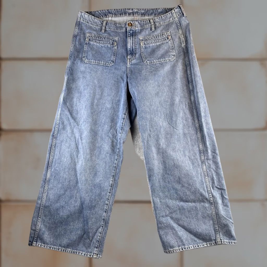 Old Navy VINTAGE Old Navy Jeans Womens 16 Wide-Leg High Rise 90s Grunge Skater Blue Jeans Size 38" / US 16 / IT 52 - 1 Thumbnail