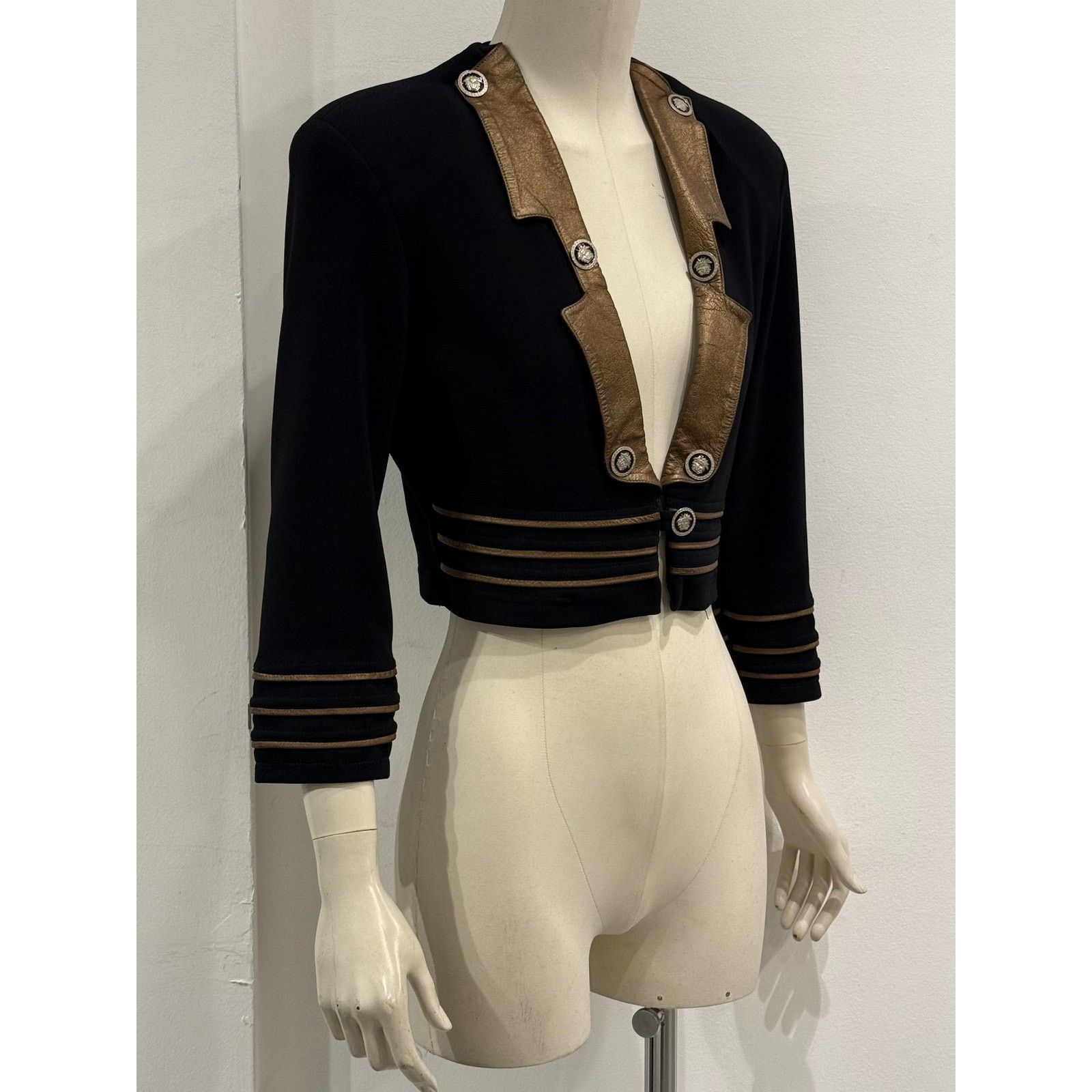 Versace 1990s Gianni Versace Napoleon cropped tailored jacket Size S / US 4 / IT 40 - 3 Thumbnail