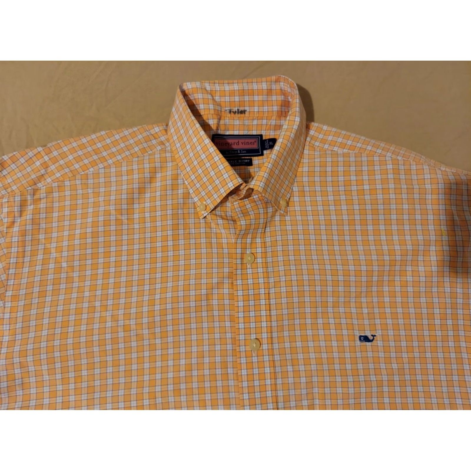 Vineyard Vines Vineyard Vines Shirt Orange XL Button Cotton Mens Size 46R - 2 Thumbnail