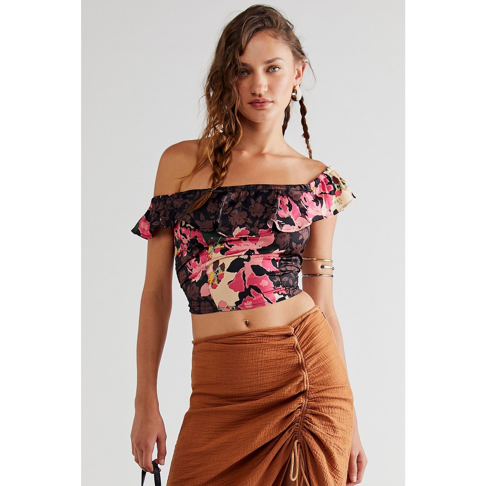 Free People Free People Mimi Off The Shoulder Ruffled Top $118 Floral Size S / US 4 / IT 40 - 1 Thumbnail