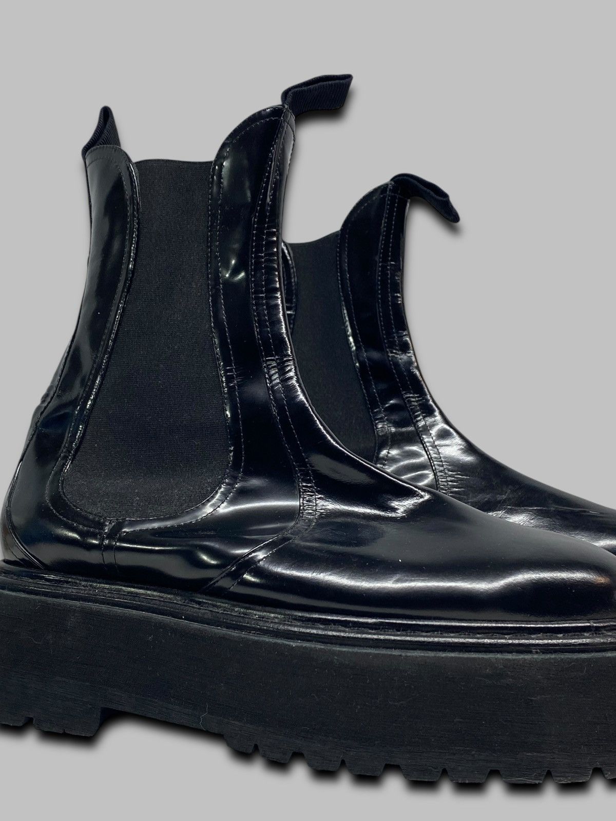 Simone Rocha Simone Rocha Patent Leather Black Boots Avant Garde Size US 12.5 / EU 45-46 - 3 Thumbnail
