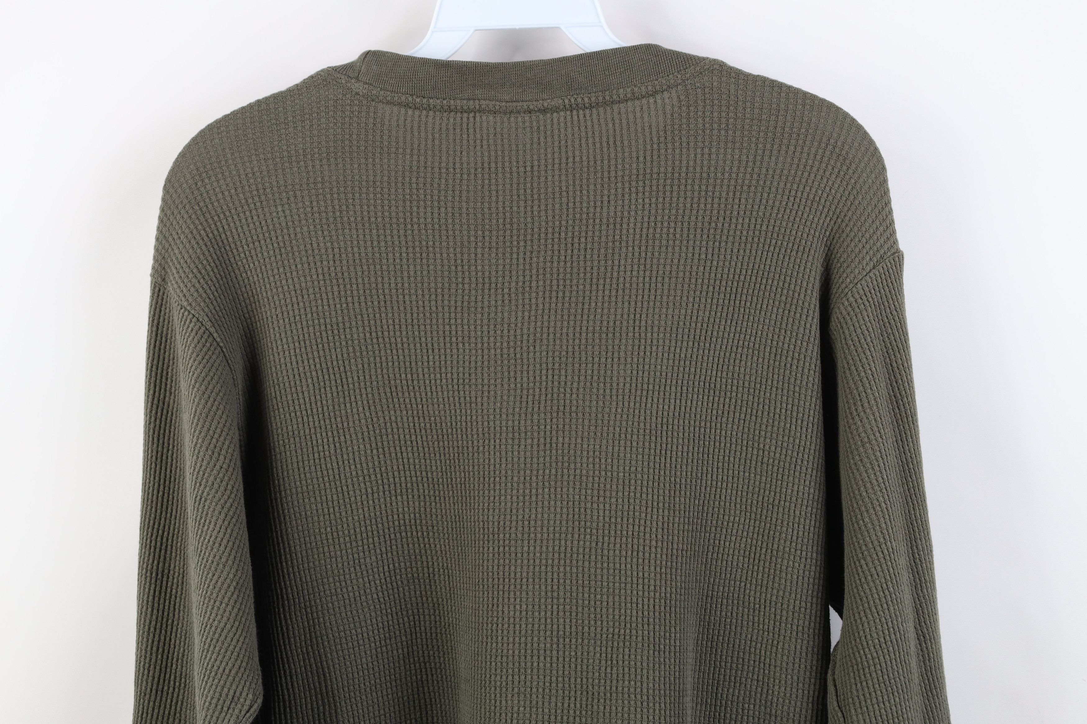 Vintage Vintage 90s Y2K Streetwear Thermal Waffle Knit T-Shirt Green Size US S / EU 44-46 / 1 - 8 Thumbnail