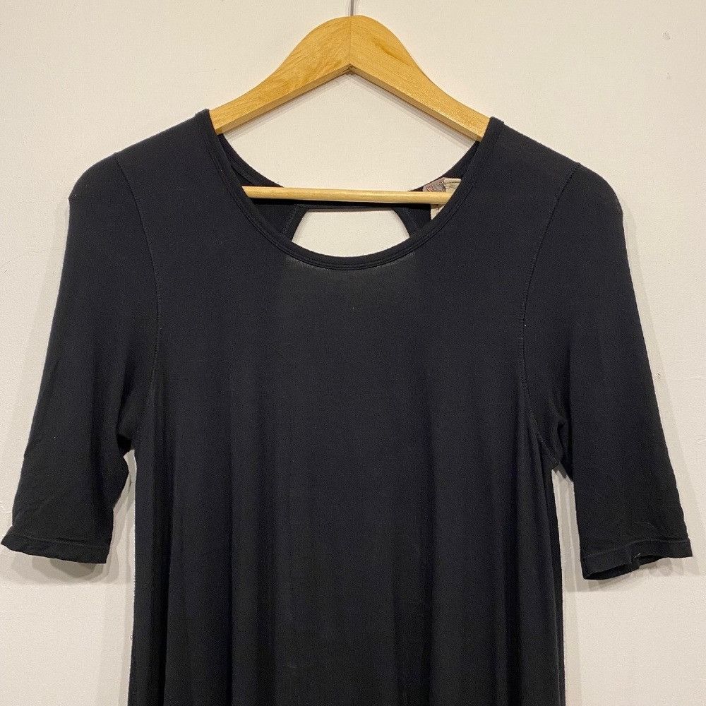 Free People Free People We The Free Black Swingy Short Sleeve Tunic Top Size S / US 4 / IT 40 - 4 Thumbnail