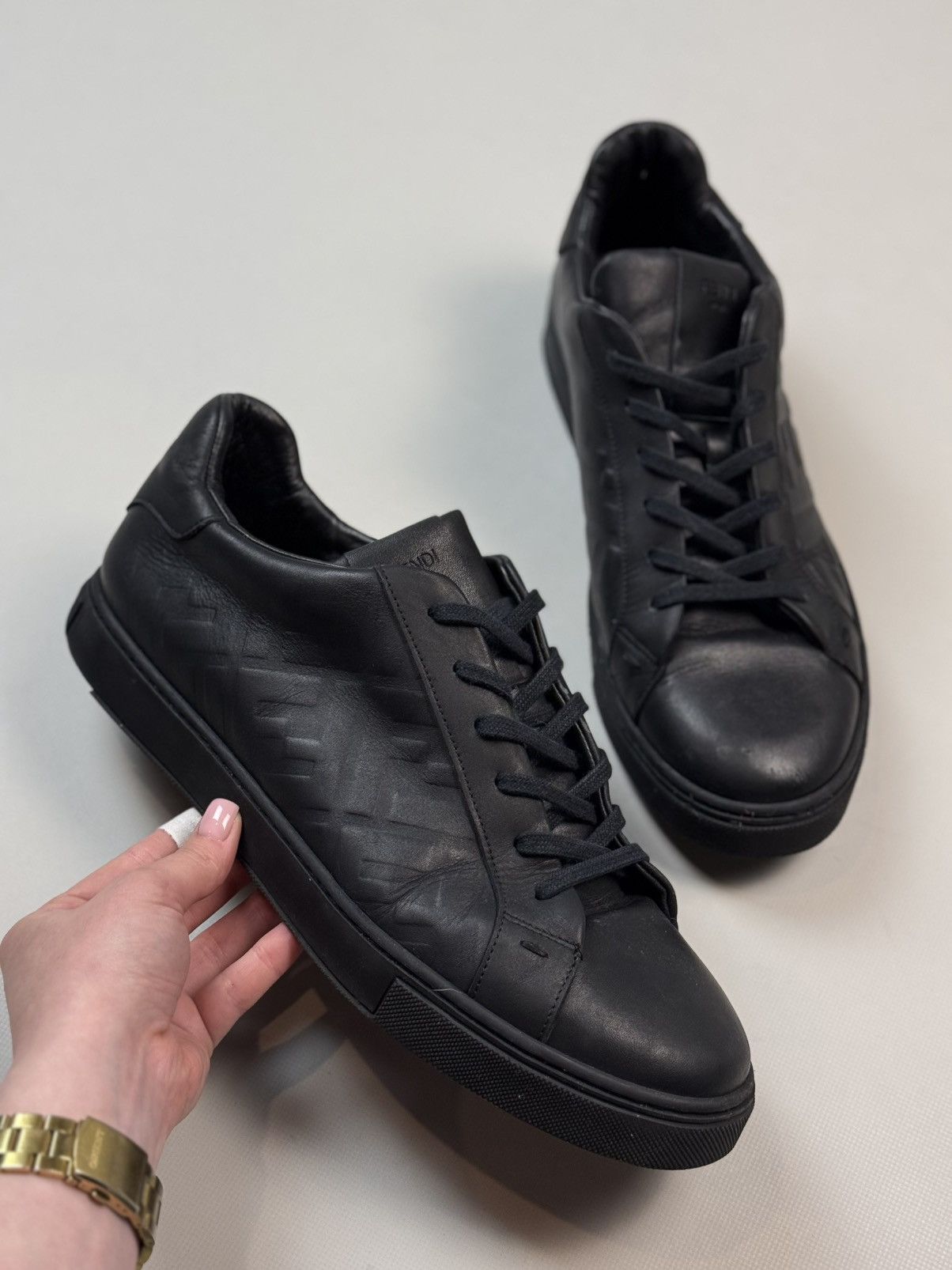 Fendi Fendi Leather Monogram FF Low Top Lace Up Sneakers Shoes Size US 14 / EU 47 - 24 Thumbnail