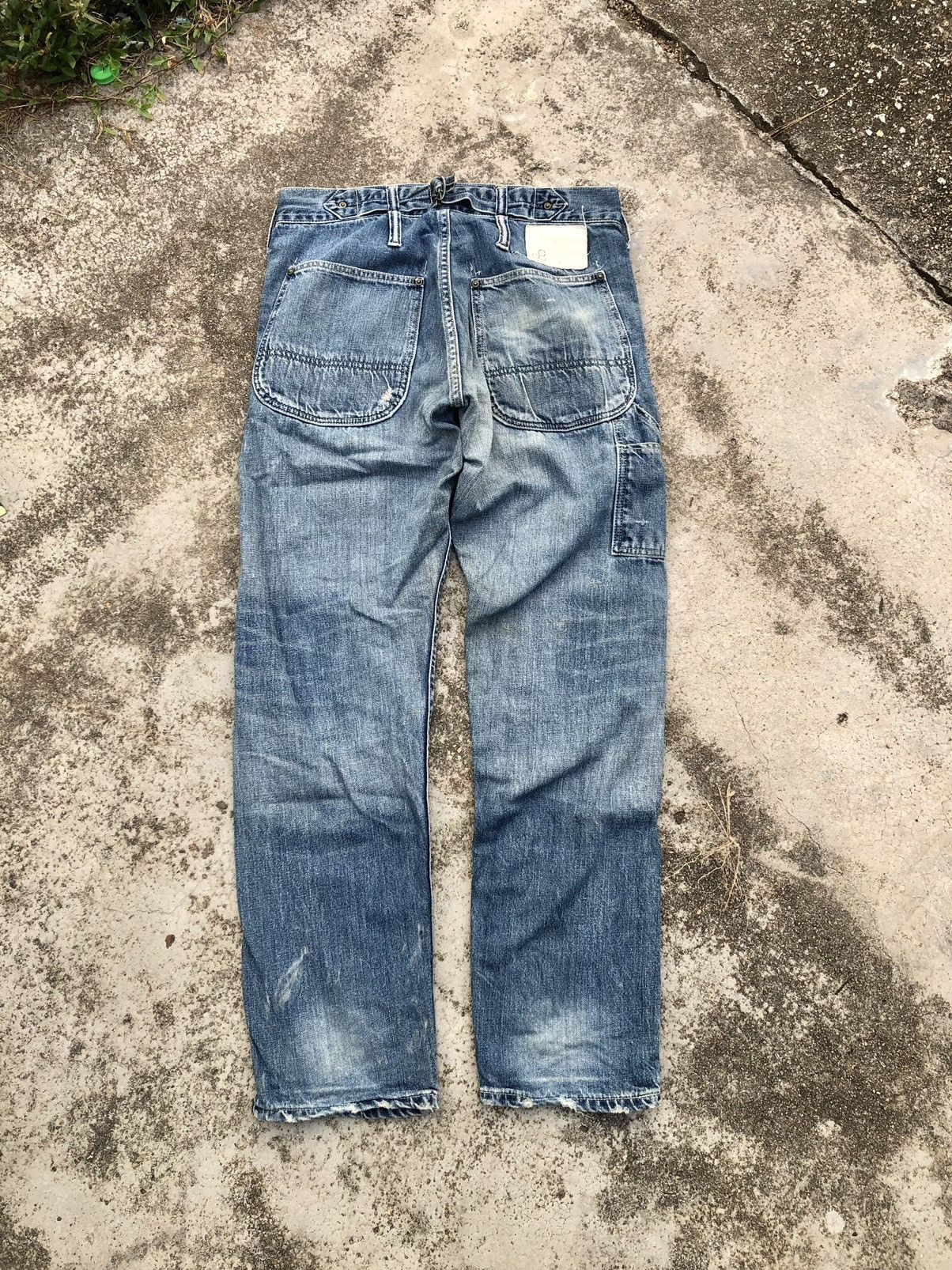 Johnbull SELVEDGE BUCKLE BACK DISTRESSED DENIM Size US 30 / EU 46 - 8 Thumbnail