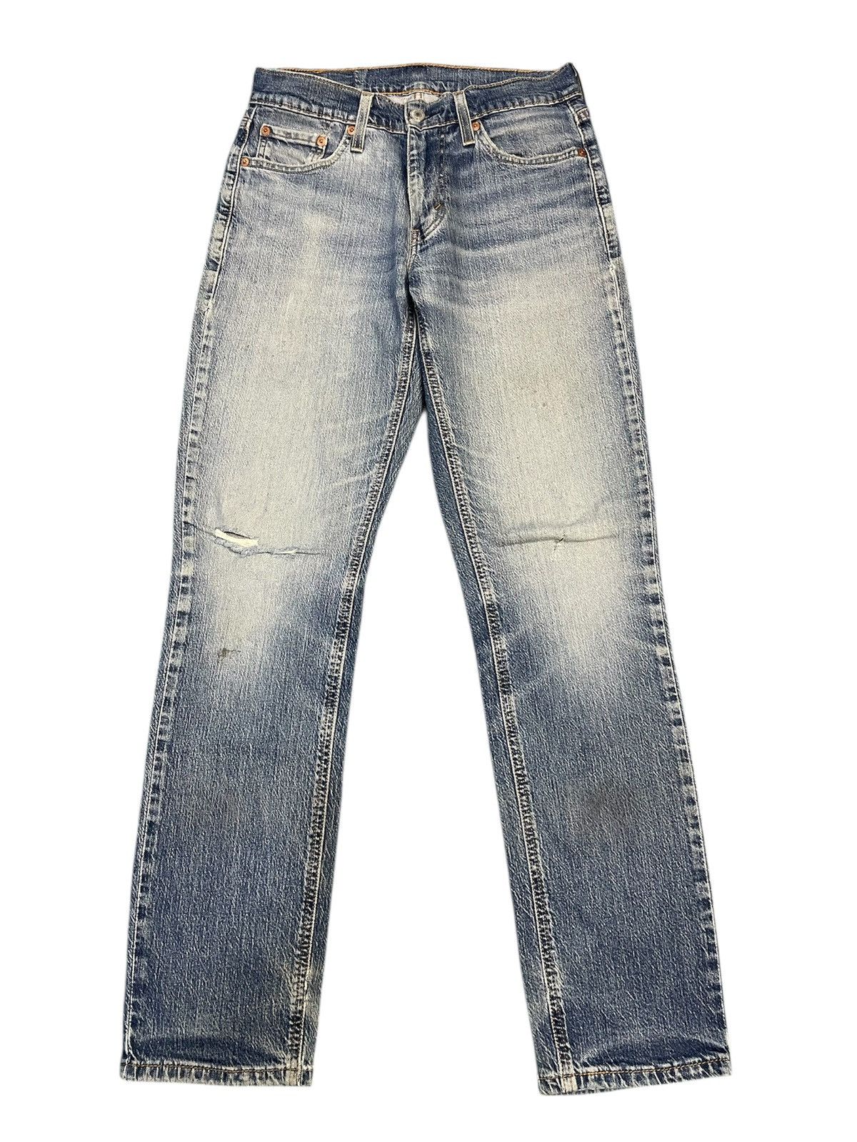 Distressed Levis 541 Blue Washed Jeans