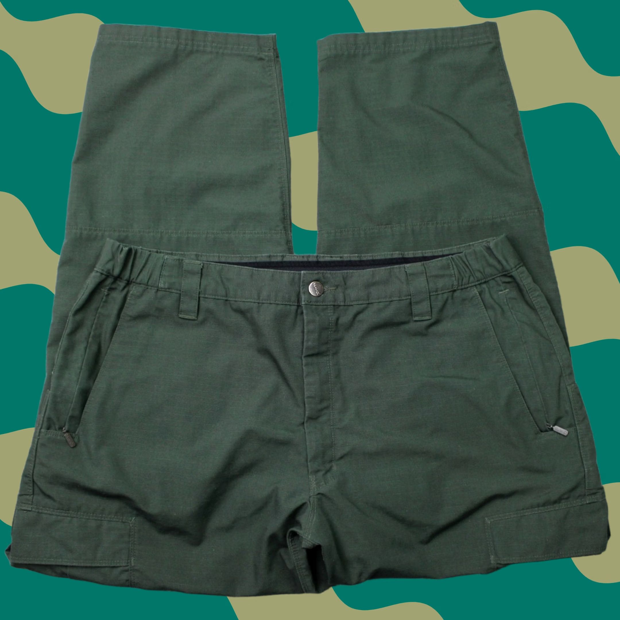 Vintage Vertx Pants Mens 40x30 Green Cargo Pocket Polyester/Cotton Utility Straight Leg, Regular Fit, Cargo Style, Army Logo, Work Travel Casual Size US 40 / EU 56 - 1 Thumbnail