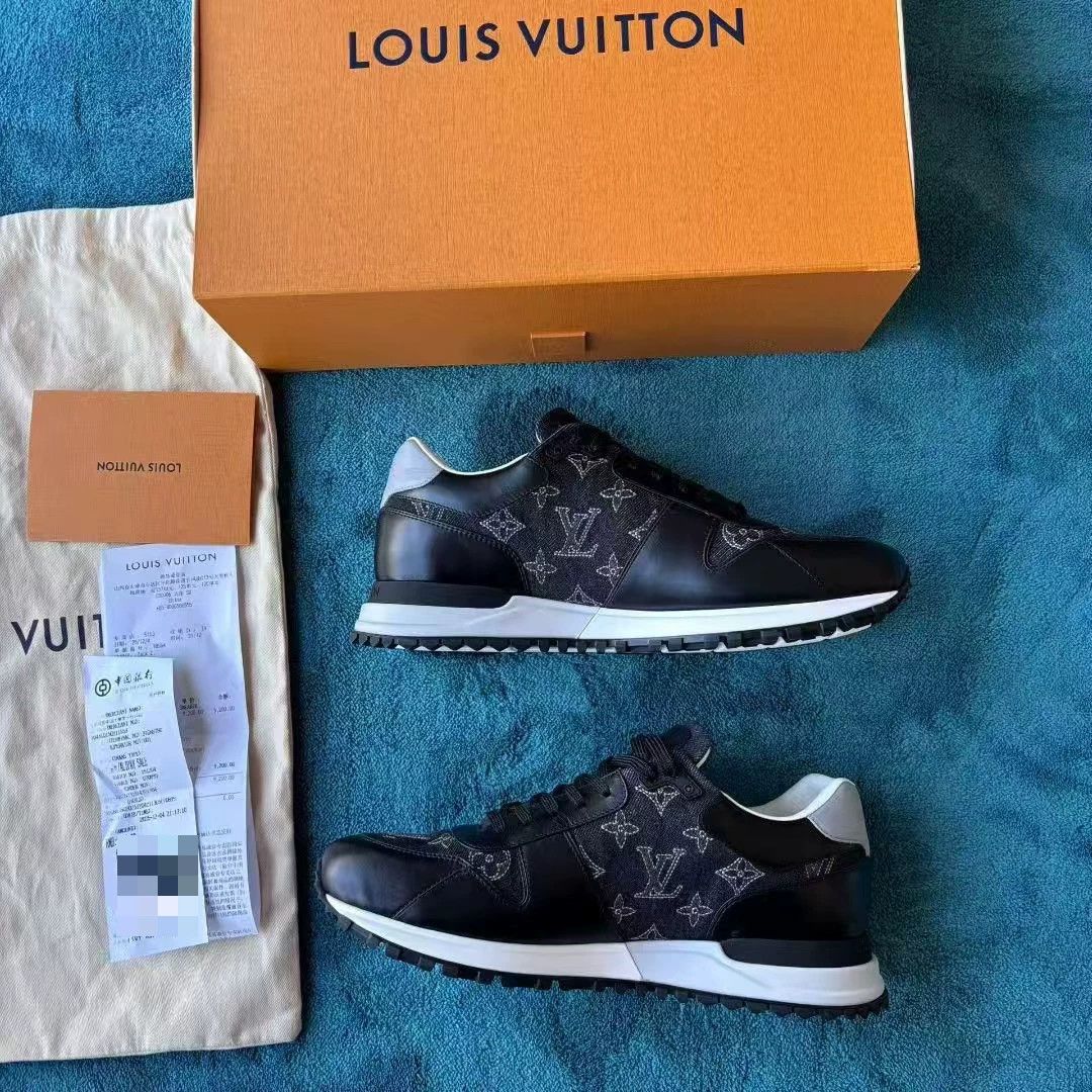 Louis Vuitton Lv Run Away Embroidered Denim & Leather Black 41 Size US 8 / EU 41 - 3 Thumbnail