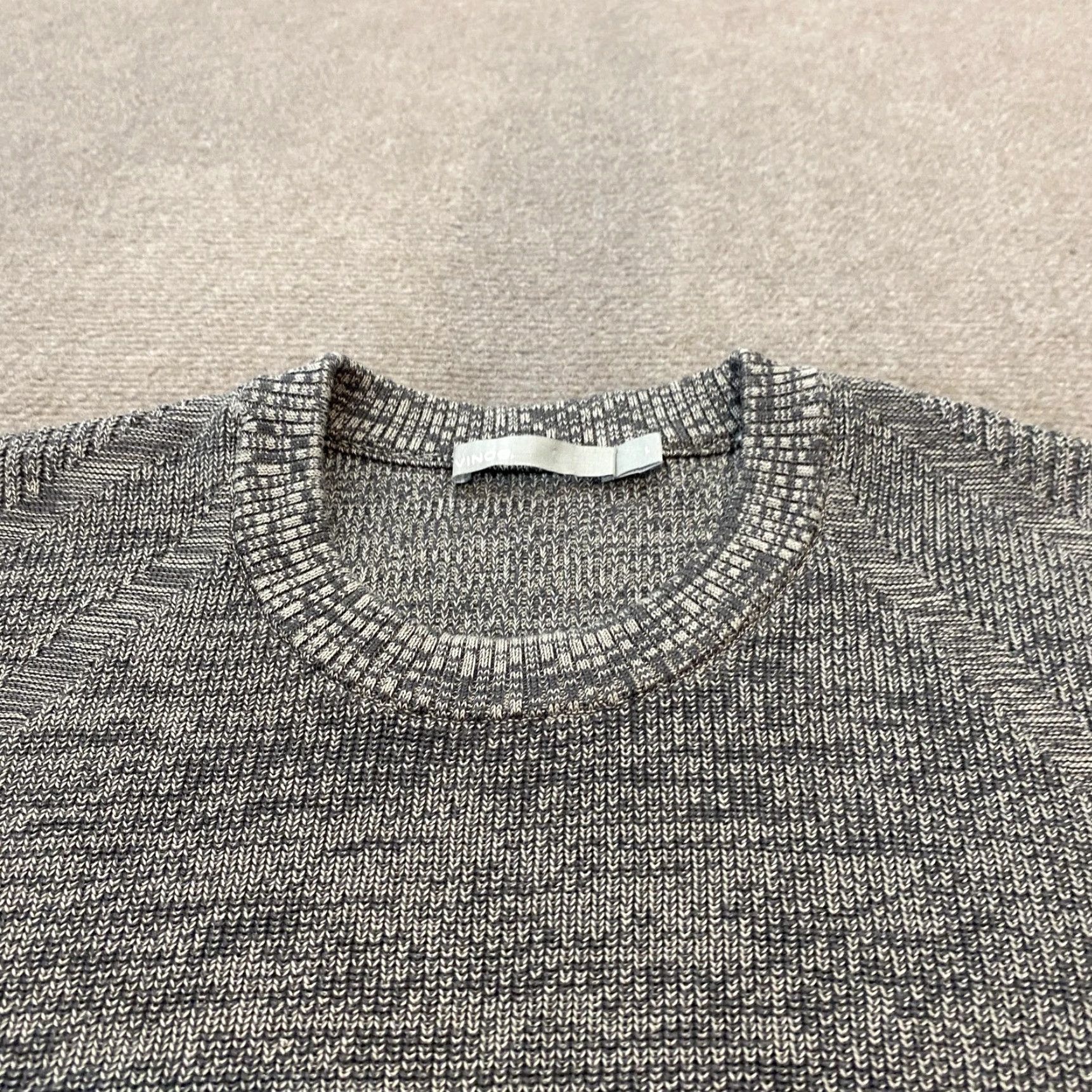 Vince Vince Sweater Womens Large Gray Marled Cotton Blend Crewneck Knit Pullover Size L / US 10 / IT 46 - 2 Thumbnail