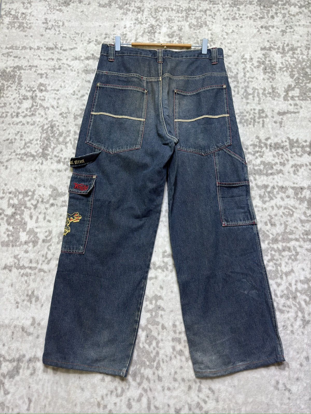 Japanese Brand Y2k Kakei Street Baggy Carpenter Denim Dragon Embroidery Size US 32 / EU 48 - 2 Thumbnail