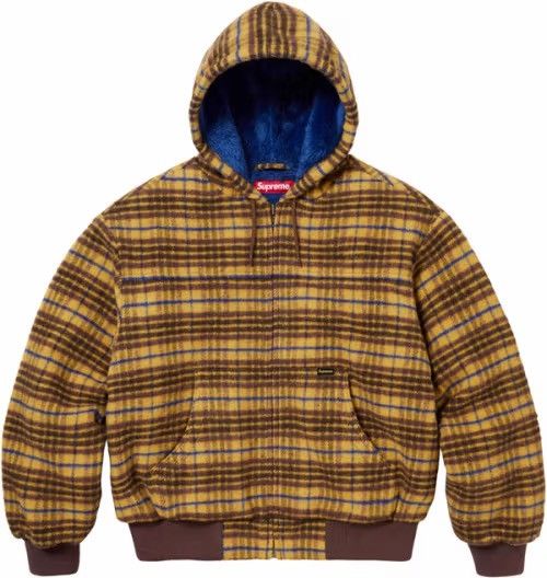 Supreme 2023 Supreme Plaid Wool Hooded Work Jacket Brown Size US S / EU 44-46 / 1 - 1 Thumbnail