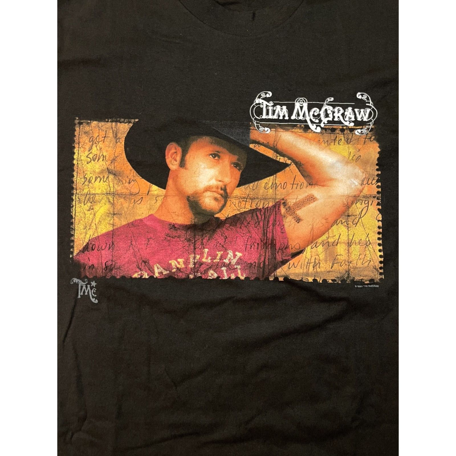 Hanes VINTAGE Tim McGraw T-Shirt Hanes Tour Dates Unisex Adults Short Sleeve Crew Neck Black 100% Cotton Sz M Music Country 2001 Y2K Concert Brand: Hanes Size US M / EU 48-50 / 2 - 2 Thumbnail