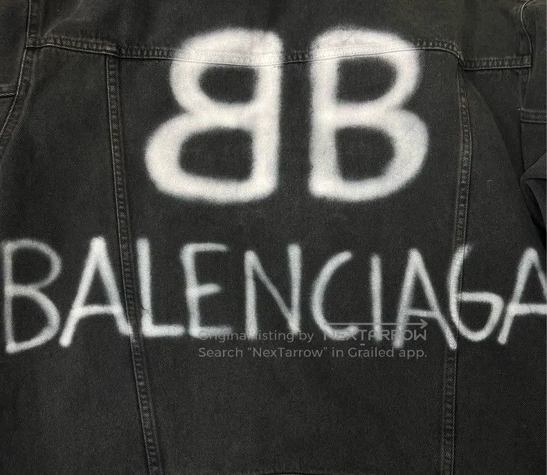 Balenciaga Balenciaga Spray paint effect logo denim jacket Size US XS / EU 42 / 0 - 3 Thumbnail