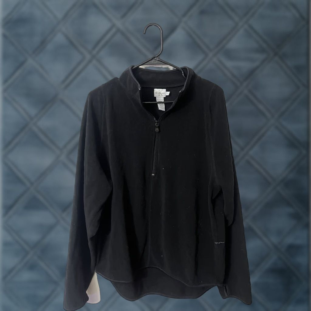 Calvin Klein Calvin Klein Men's Full Zip Fleece Sweatshirt Black Polyester Large Size US L / EU 52-54 / 3 - 1 Thumbnail