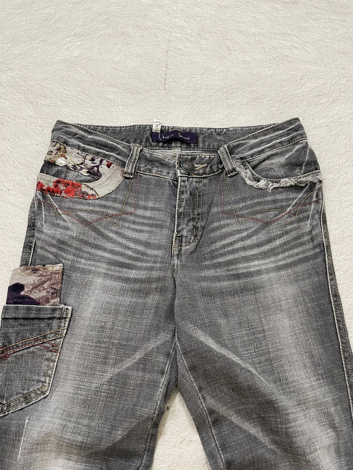 Japanese Brand 2000s Jorts Cargo Embroidered Japan Y2K Outseam 30 in Size 29" - 2 Thumbnail