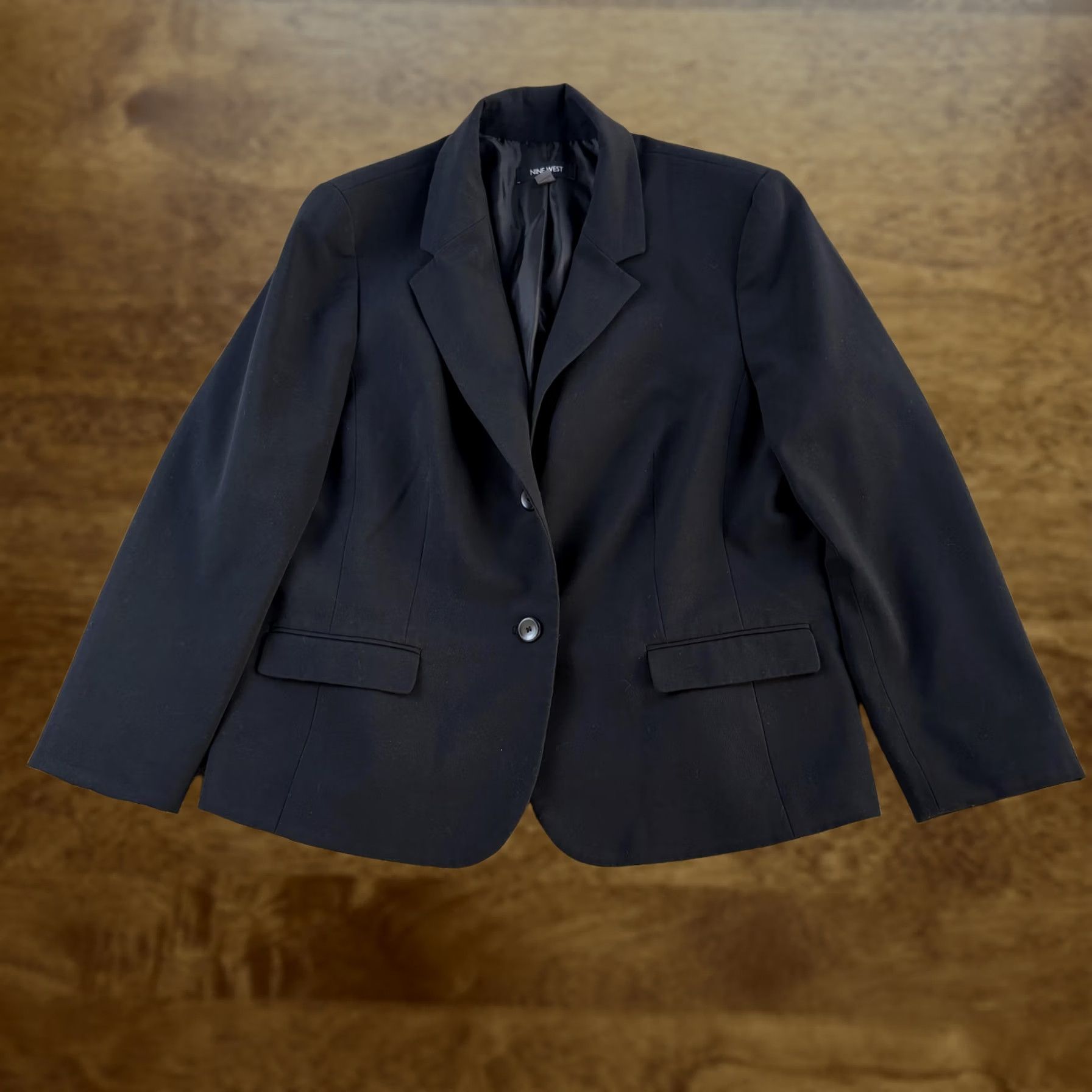 Nine West Nine West Blazer Jacket Womens 16 Black One-Button Lined Career Work Office Jacket Size XXL / US 16-18 / IT 52-54 - 1 Thumbnail