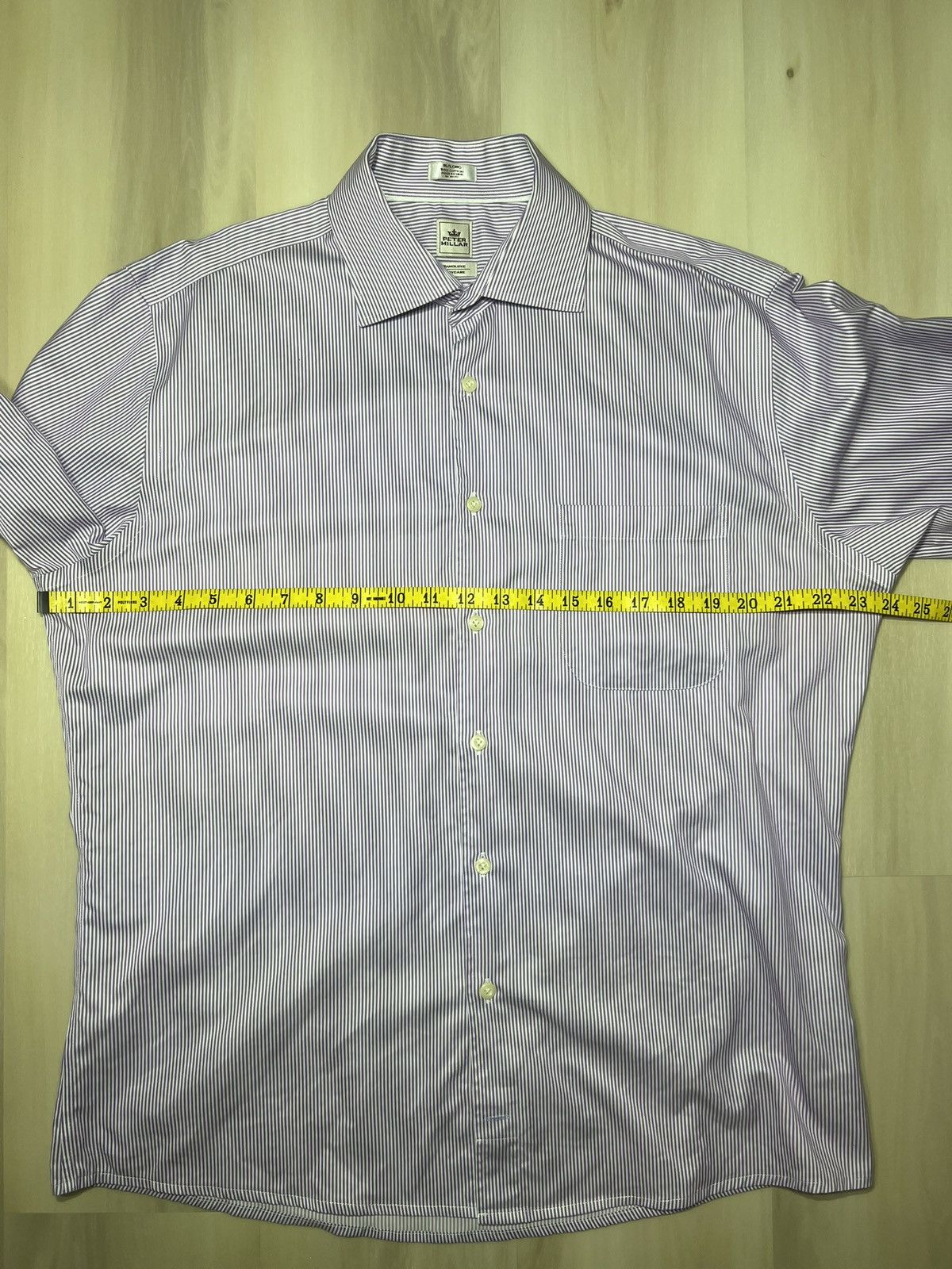 Peter Millar Peter Millar Nanoluxe Men's Purple Stripe L/S Sz 16/Long Size US L / EU 52-54 / 3 - 5 Thumbnail