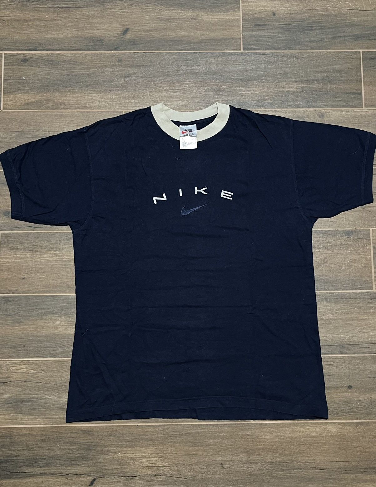 Nike × Vintage Vintage Nike Spellout Boxy T-shirt Y2K L Size US L / EU 52-54 / 3 - 1 Thumbnail