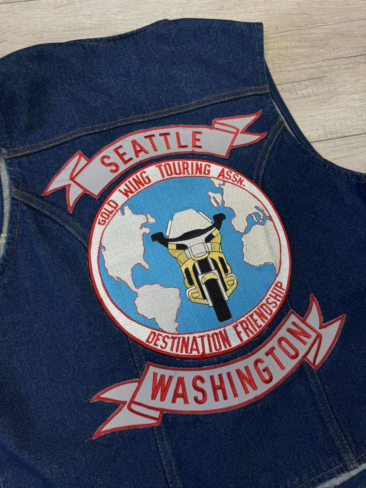 Wrangler Vintage Wrangler Western Denim Vest Made In USA Big Logo Size US L / EU 52-54 / 3 - 5 Thumbnail