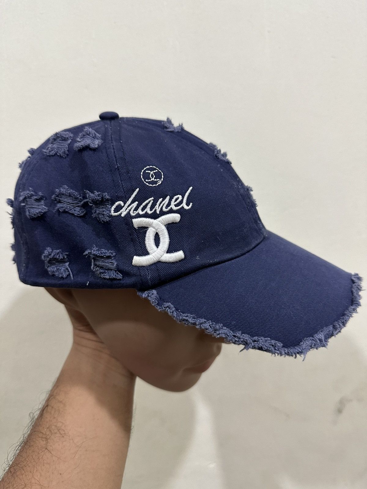 Vintage Distress Denim Hat Size ONE SIZE - 2 Thumbnail