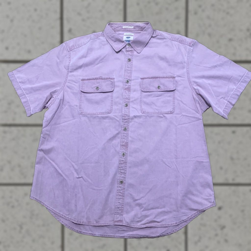 Old Navy Old Navy Shirt Men 2XL Slim Fit Pink Twill Utility Pockets XXL Size US XXL / EU 58 / 5 - 1 Thumbnail
