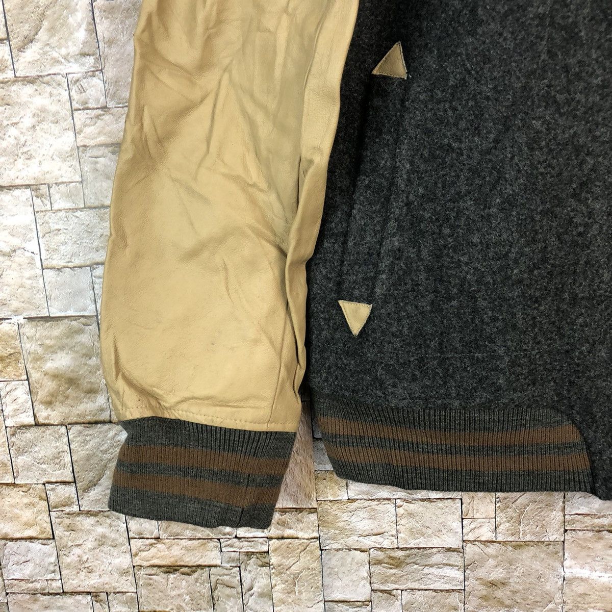 Japanese Brand Pual Ce Cin Grey Bombers varsity Jacket #A829 Size S / US 4 / IT 40 - 7 Thumbnail