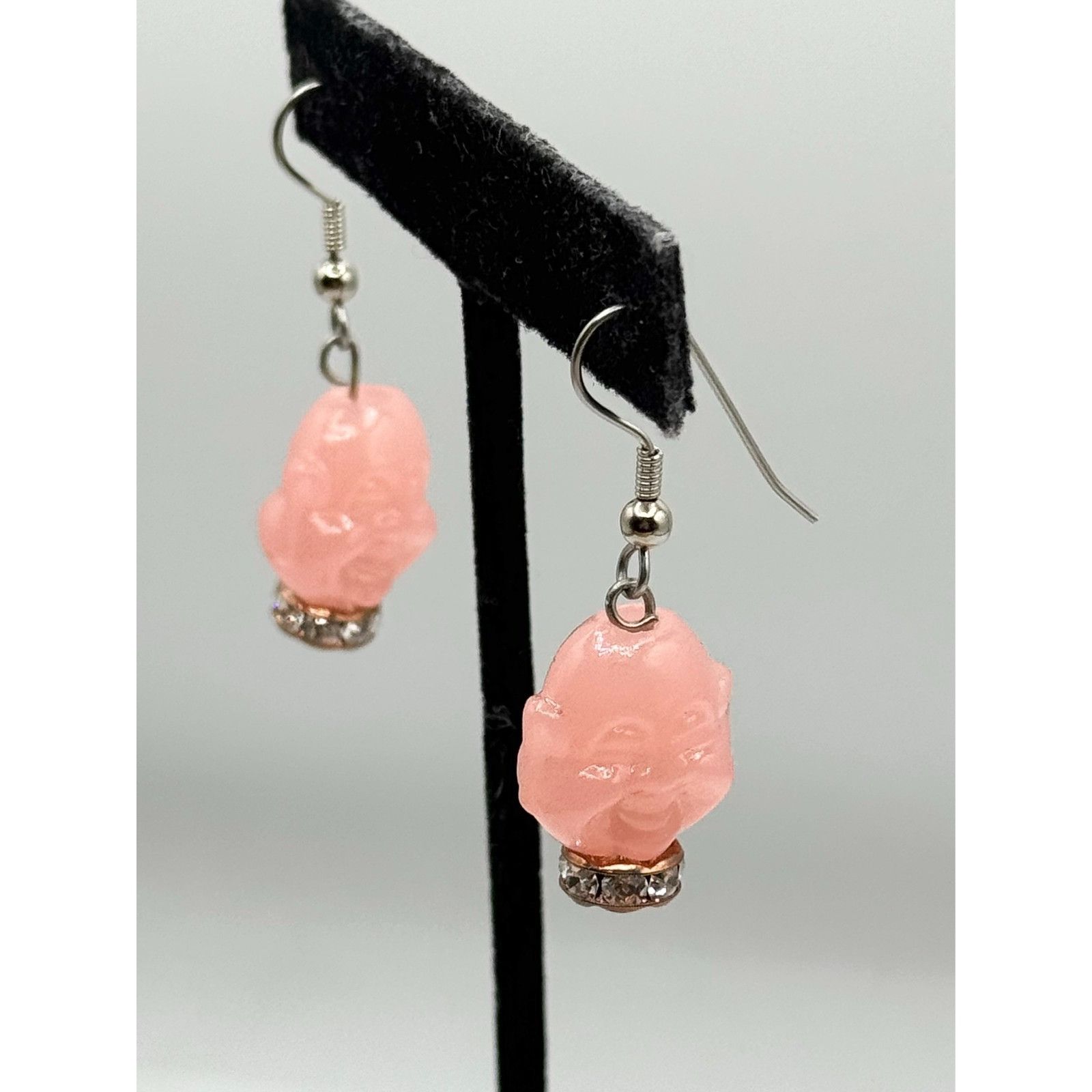 Other Pink rhinestone Buddha dangle earrings Size ONE SIZE - 3 Thumbnail