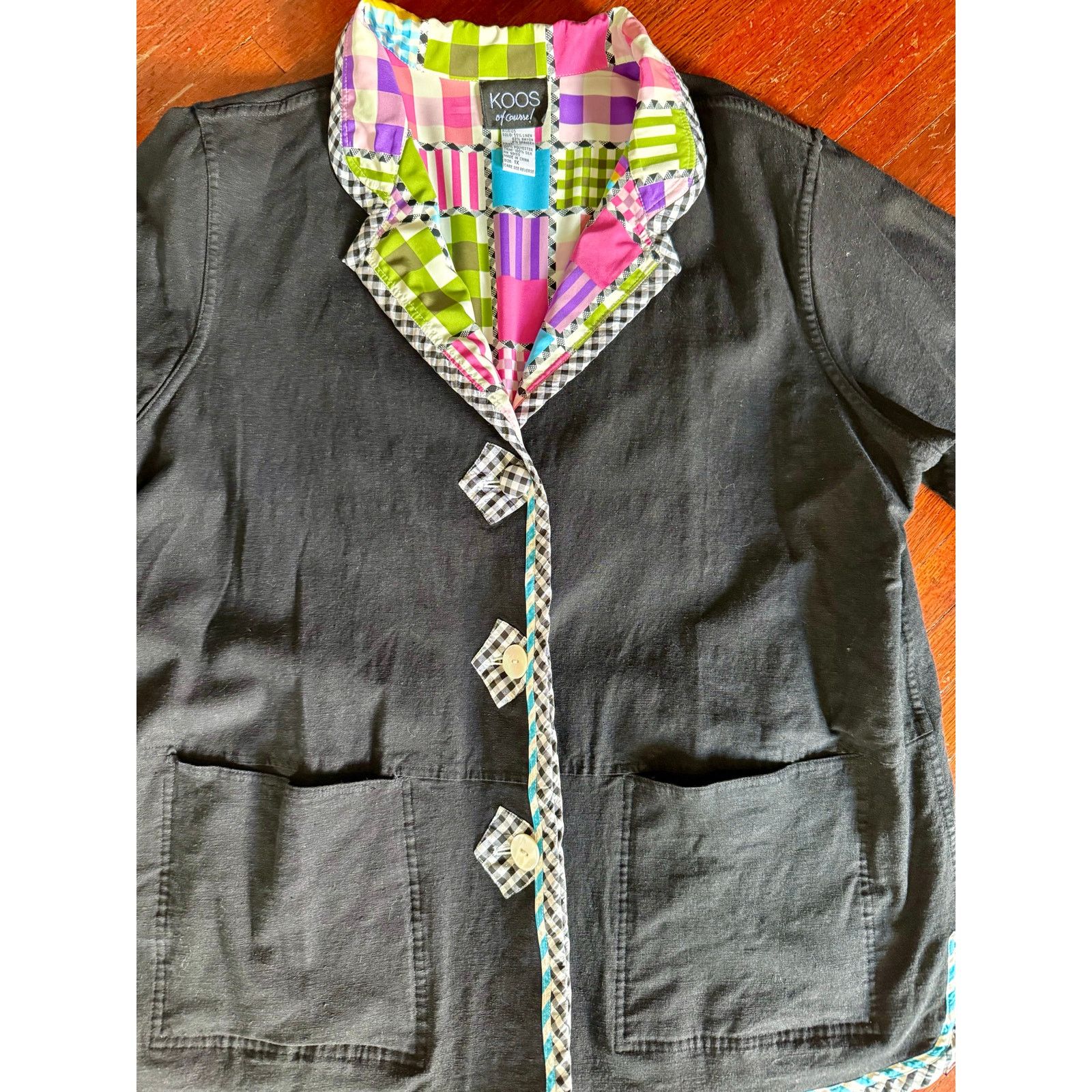 Vintage Vintage Y2K Koos of Course Jacket Womens 1X Black Reversible Size XL / US 12-14 / IT 48-50 - 3 Thumbnail