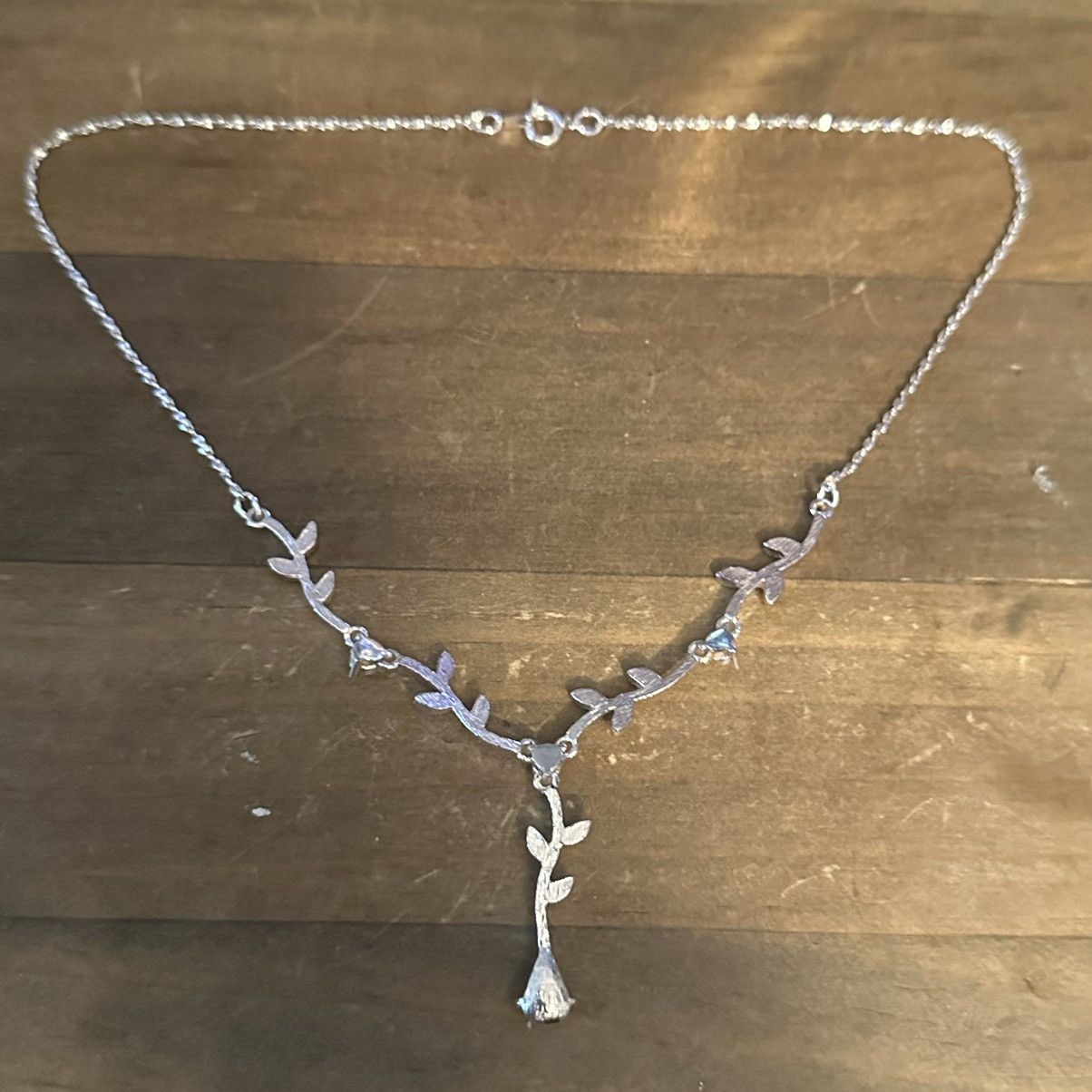 Vintage Vintage silver tone CZ vine Y necklace Size ONE SIZE - 6 Thumbnail